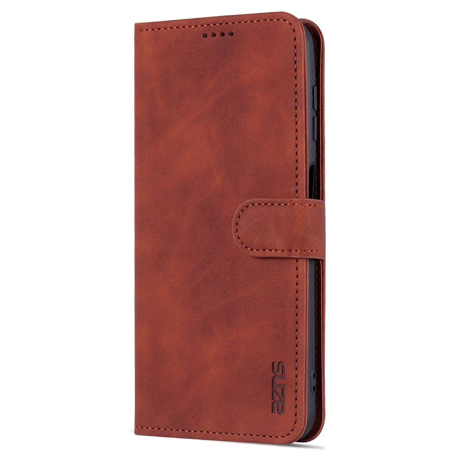Hülle kompatibel mit Samsung Galaxy A13 4G Kunstleder Handyhülle - Handy Case Braun