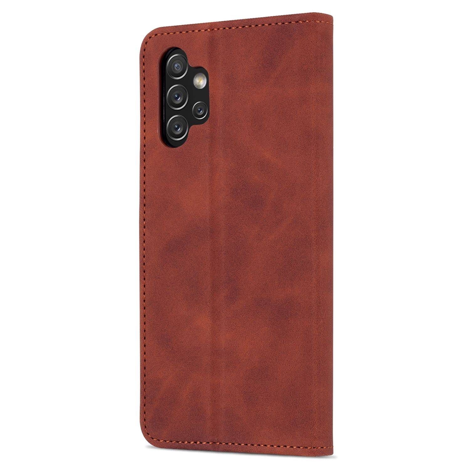 Hülle kompatibel mit Samsung Galaxy A13 4G Kunstleder Handyhülle - Handy Case Braun