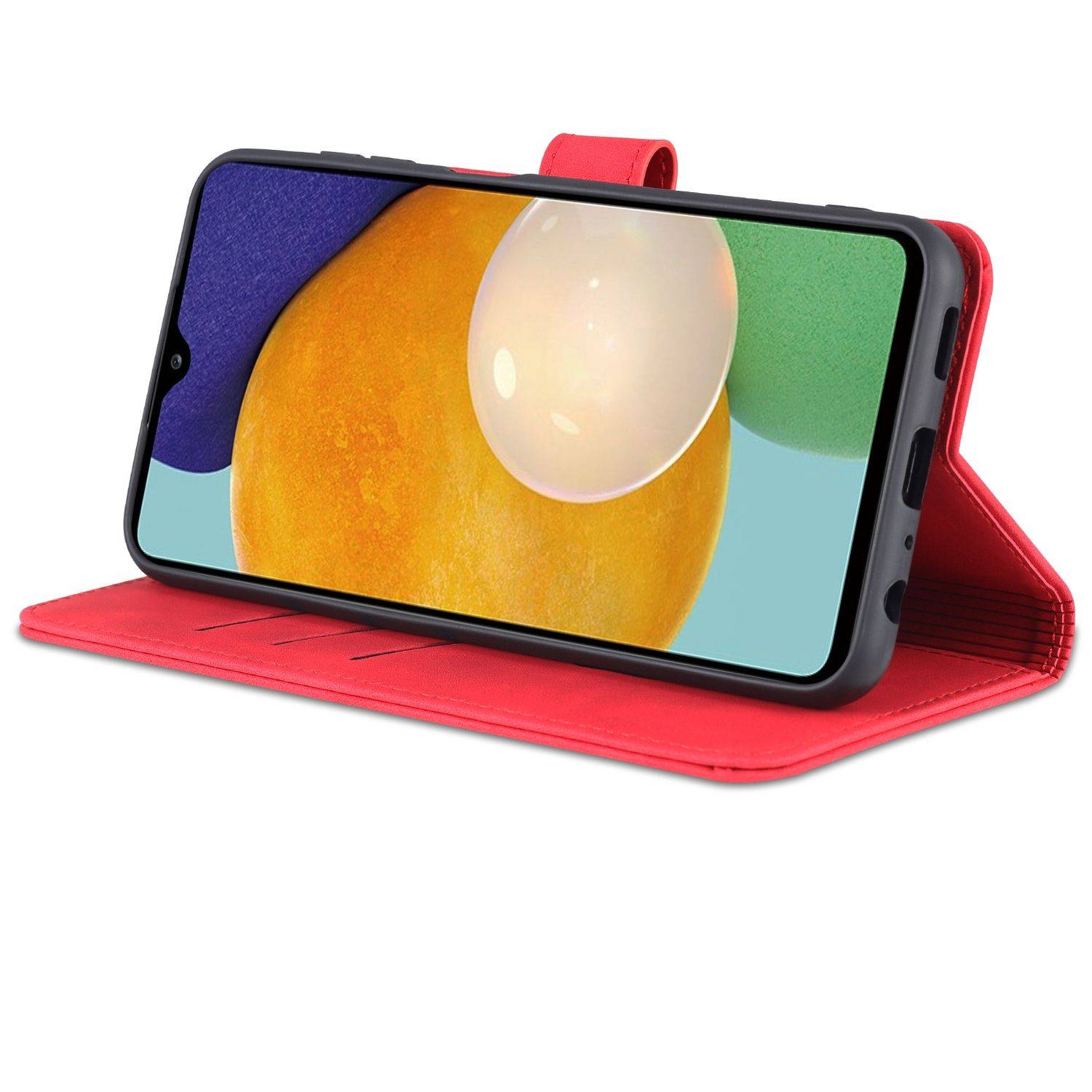 Hülle kompatibel mit Samsung Galaxy A13 4G Kunstleder Handyhülle - Handy Case Rot