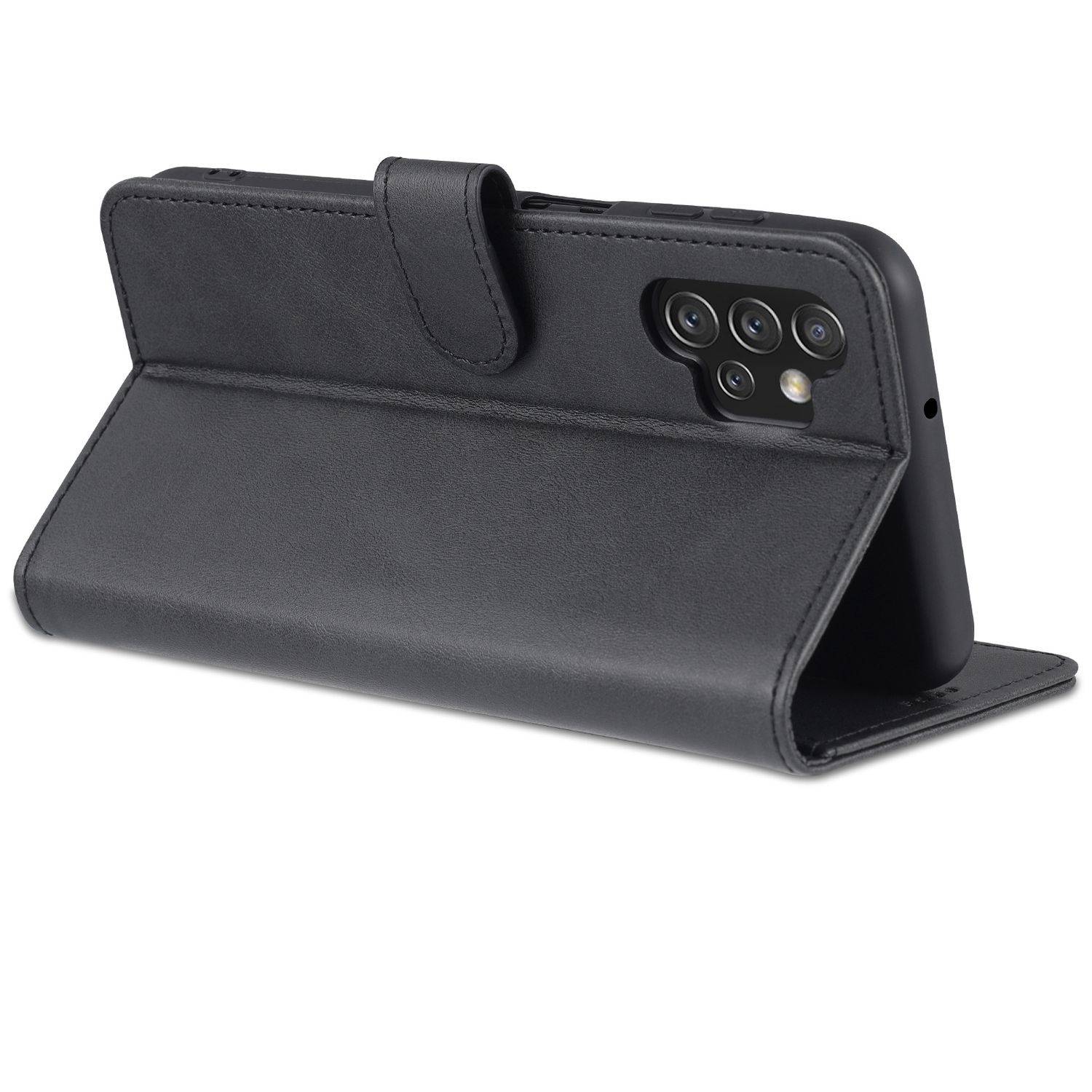 Hülle kompatibel mit Samsung Galaxy A13 4G Kunstleder Handyhülle - Handy Case Schwarz