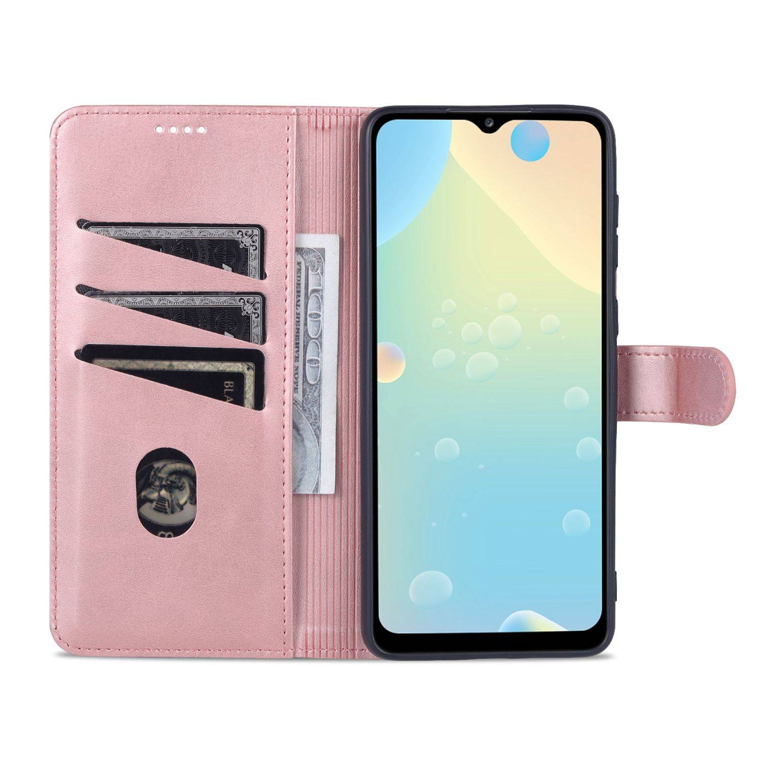 Hülle kompatibel mit Samsung Galaxy A33 5G Kunstleder Handyhülle - Handy Case Rosengold