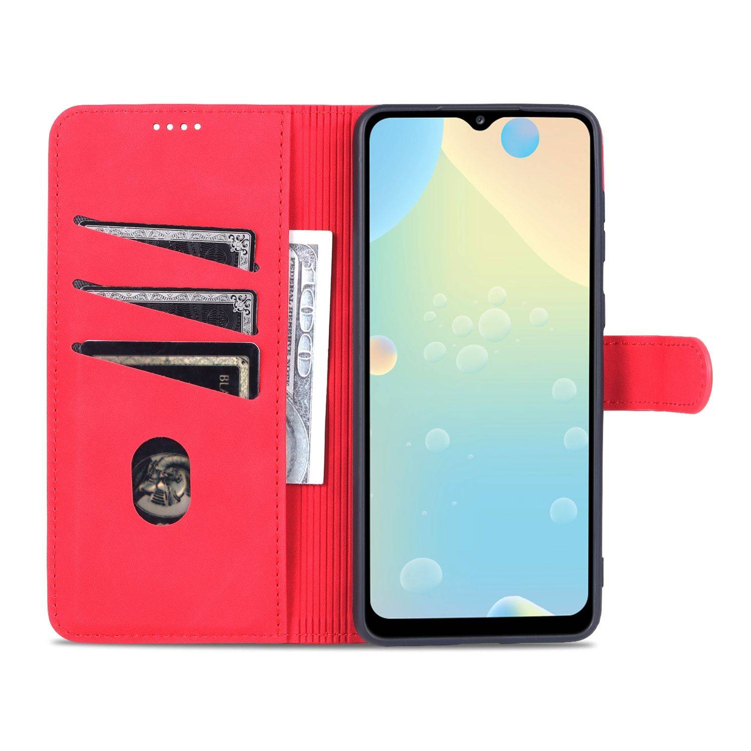 Hülle kompatibel mit Samsung Galaxy A33 5G Kunstleder Handyhülle - Handy Case Rot