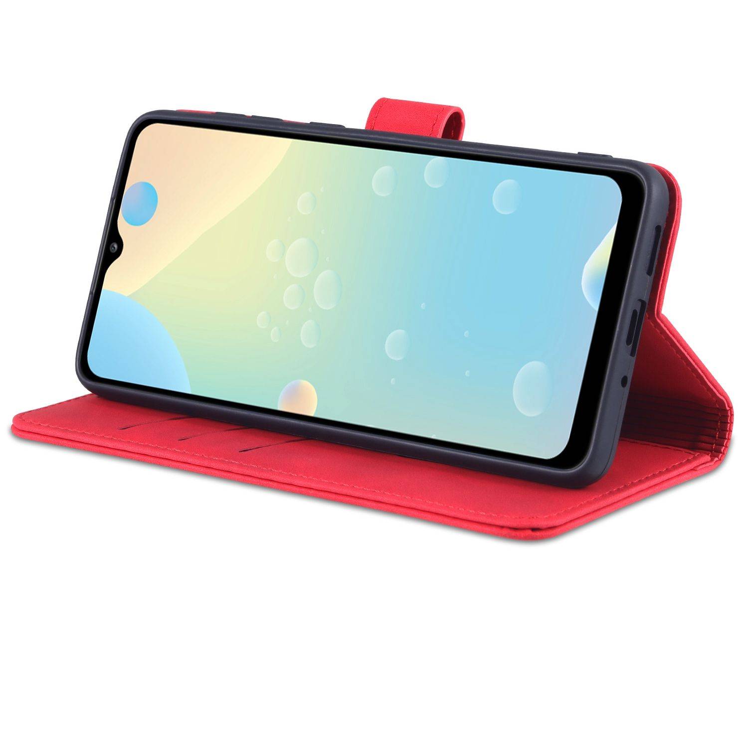 Hülle kompatibel mit Samsung Galaxy A33 5G Kunstleder Handyhülle - Handy Case Rot