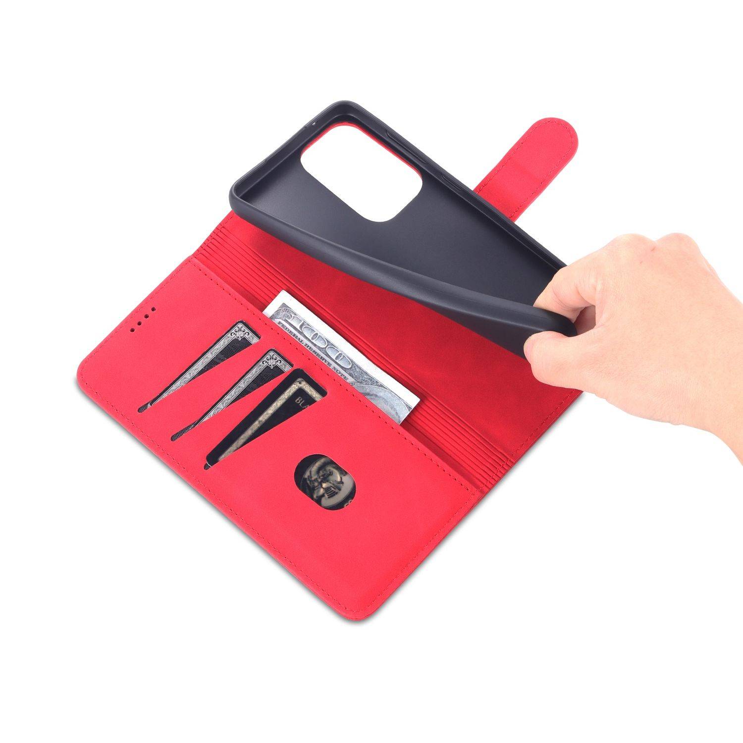 Hülle kompatibel mit Samsung Galaxy A33 5G Kunstleder Handyhülle - Handy Case Rot