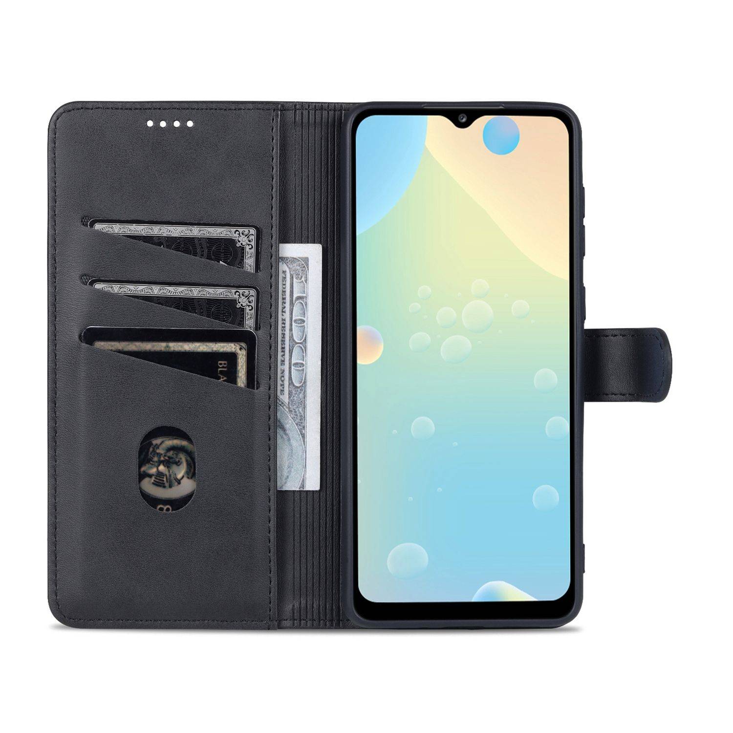 Hülle kompatibel mit Samsung Galaxy A33 5G Kunstleder Handyhülle - Handy Case Schwarz