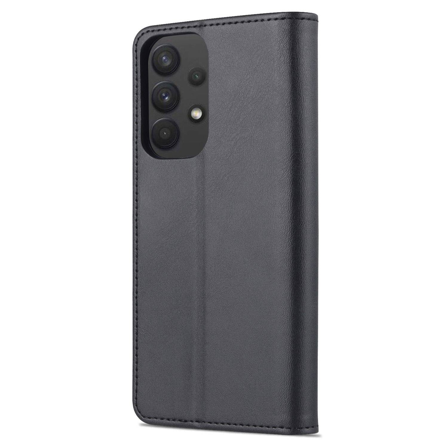 Hülle kompatibel mit Samsung Galaxy A33 5G Kunstleder Handyhülle - Handy Case Schwarz