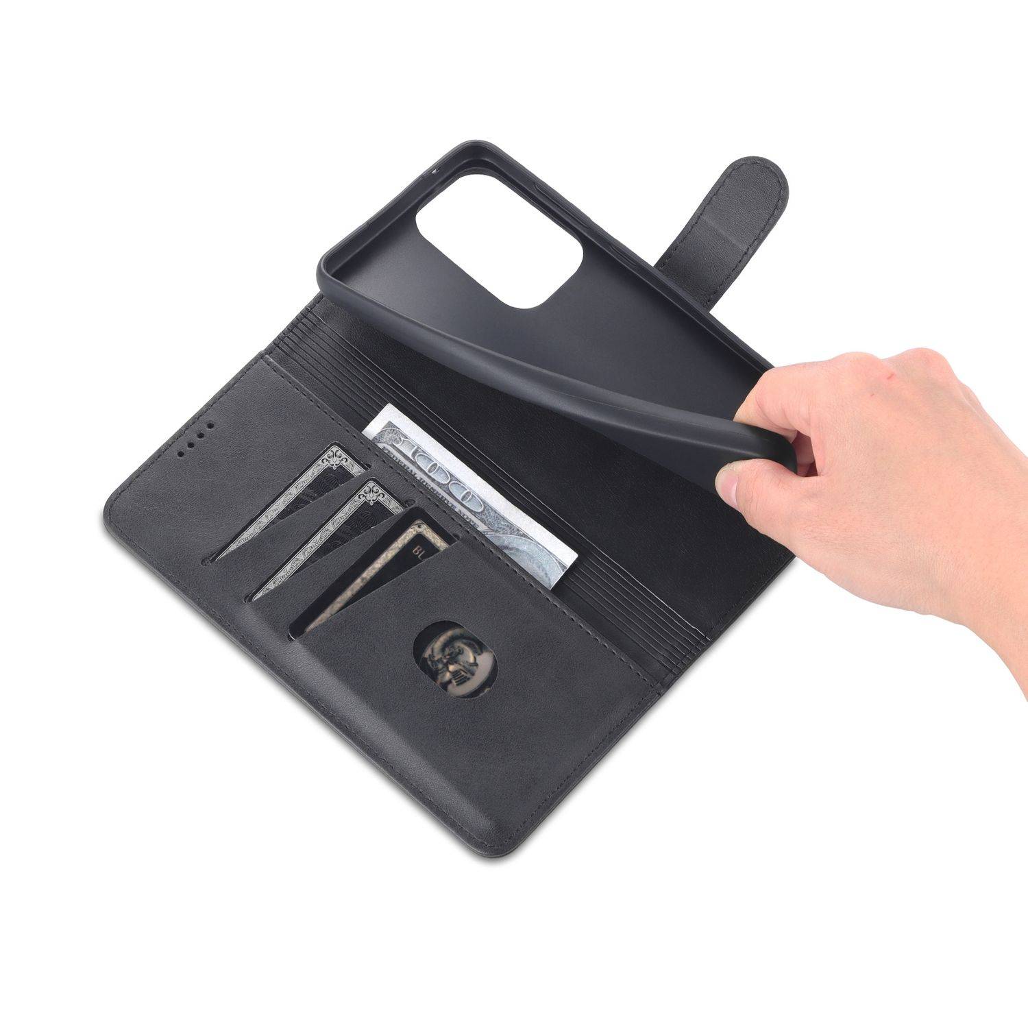 Hülle kompatibel mit Samsung Galaxy A33 5G Kunstleder Handyhülle - Handy Case Schwarz