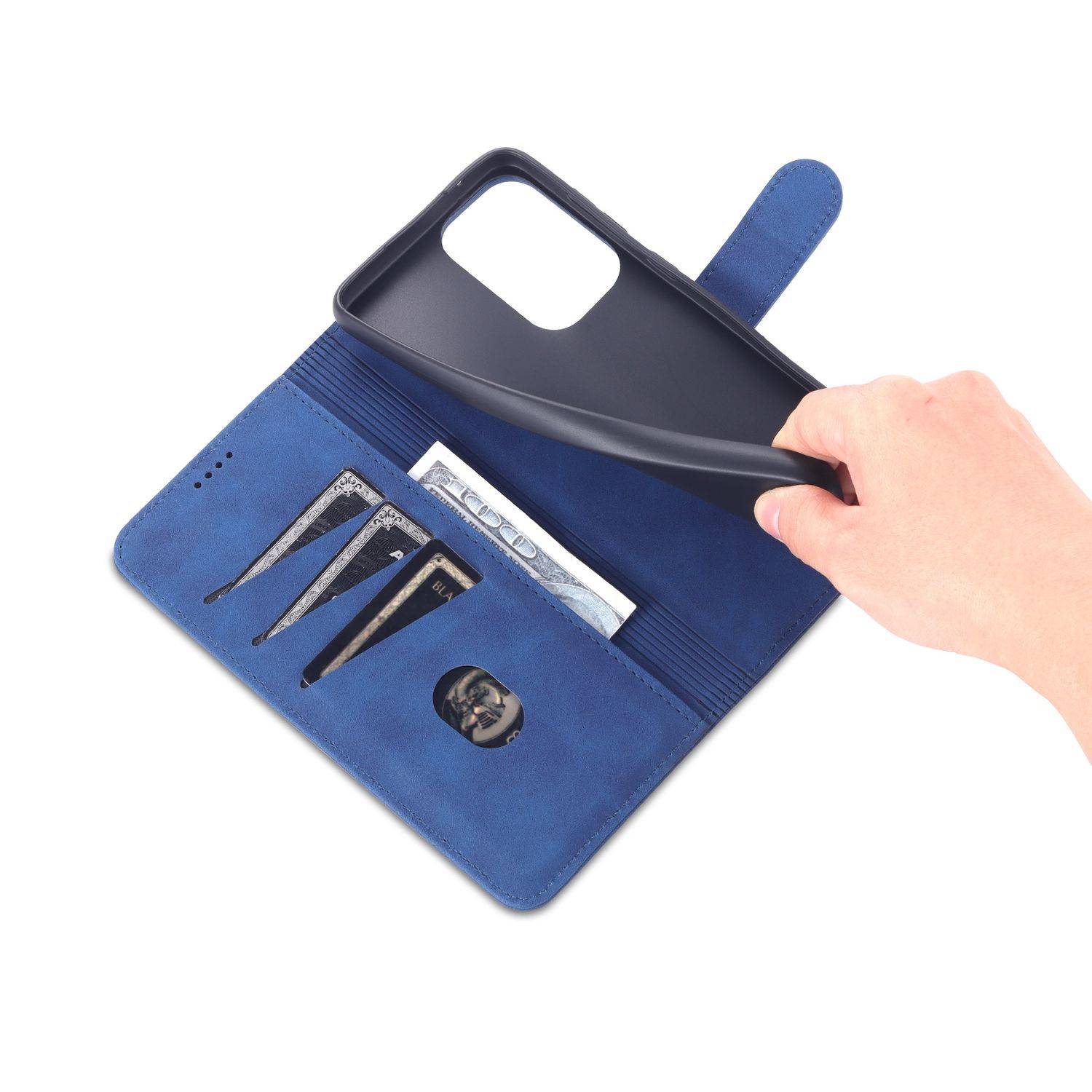 Hülle kompatibel mit Samsung Galaxy A33 5G Kunstleder Handyhülle - Handy Case Blau
