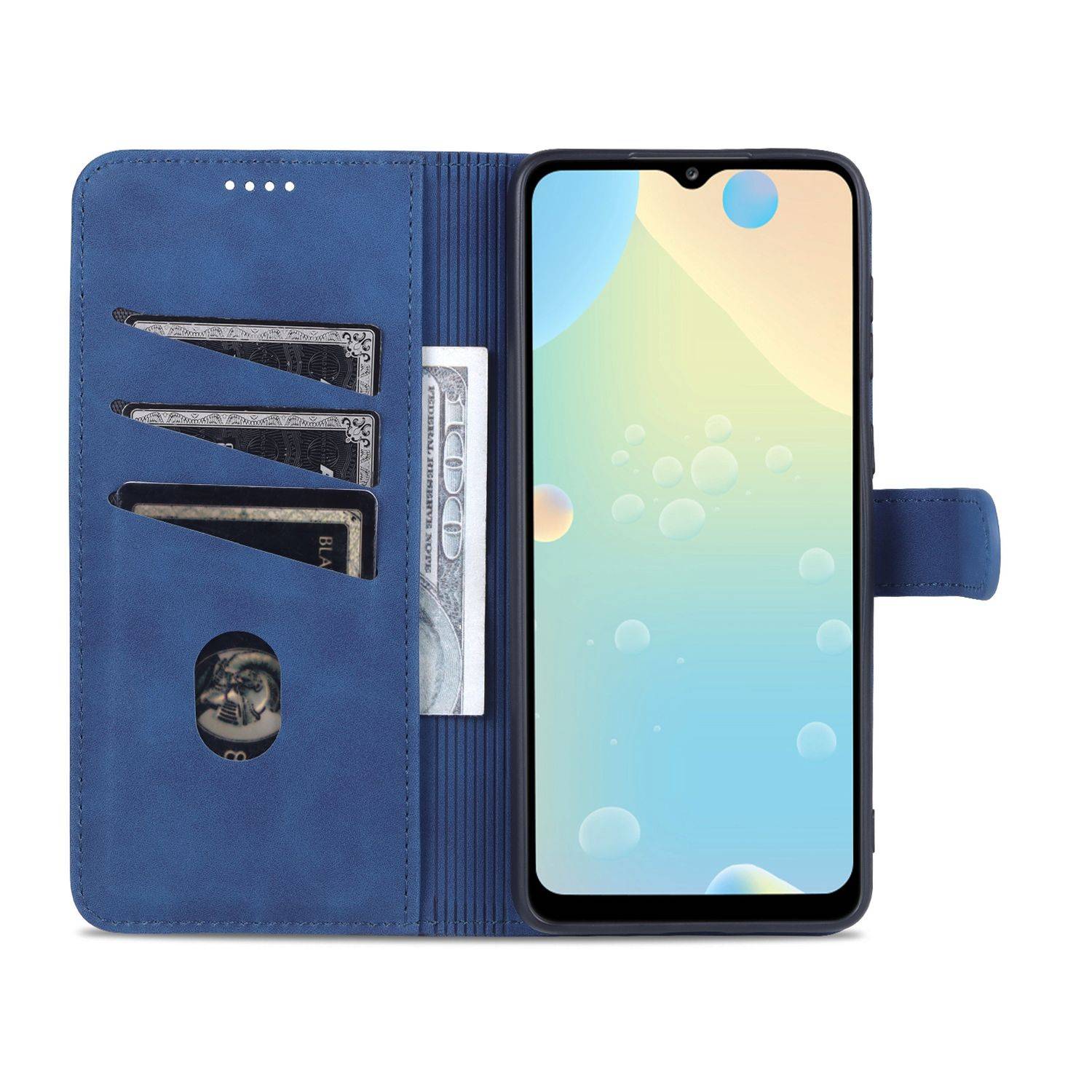 Hülle kompatibel mit Samsung Galaxy A33 5G Kunstleder Handyhülle - Handy Case Blau