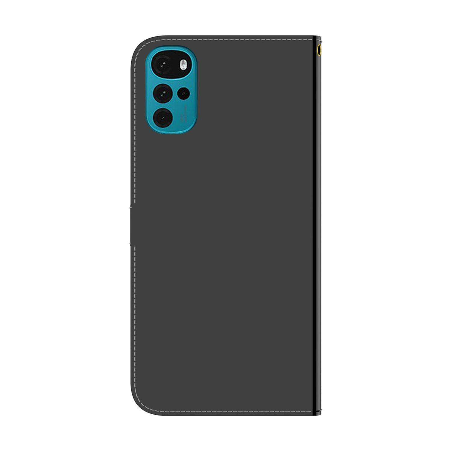 Hülle kompatibel mit Motorola Moto G22 Kunstleder Handyhülle - Handy Case Schwarz