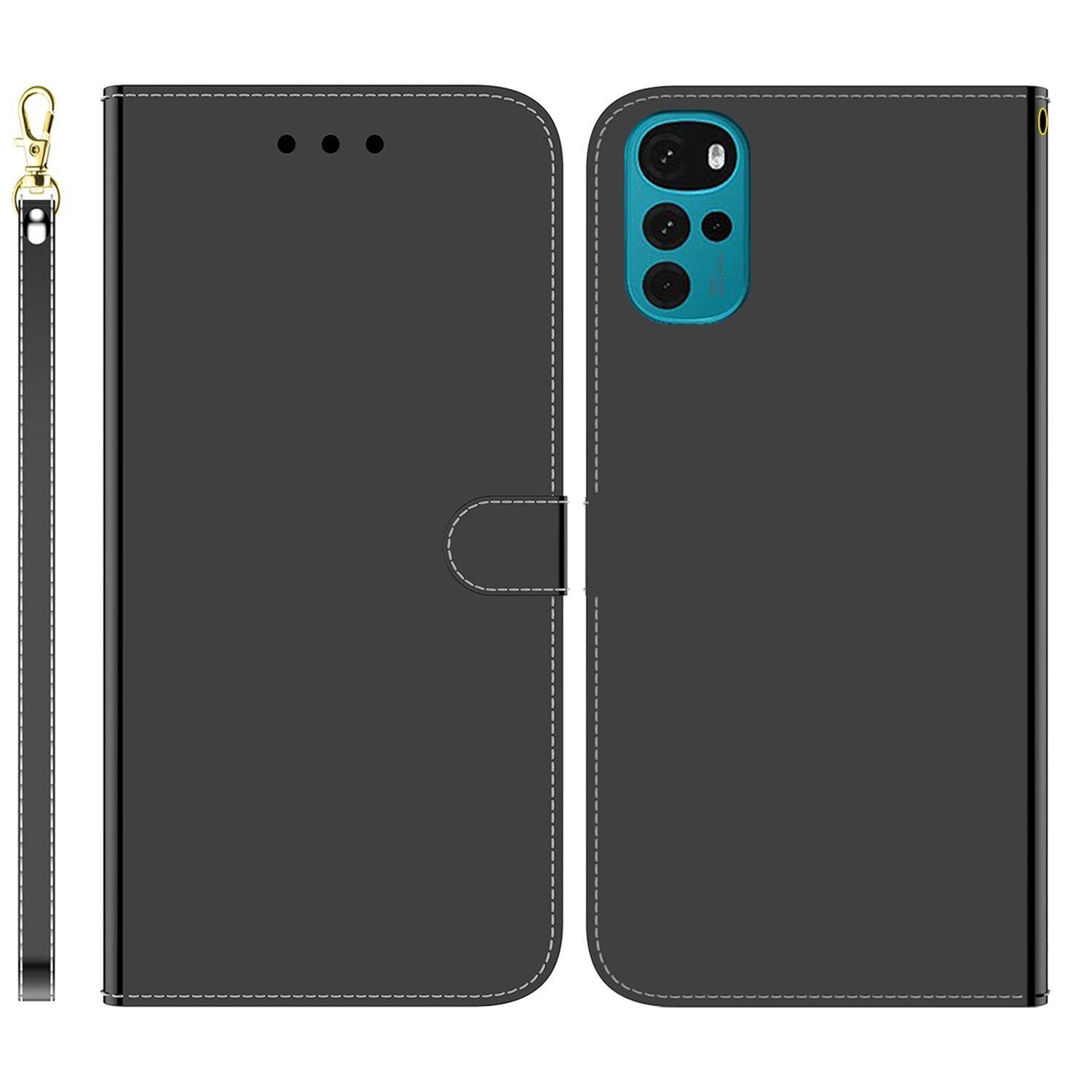 Hülle kompatibel mit Motorola Moto G22 Kunstleder Handyhülle - Handy Case Schwarz