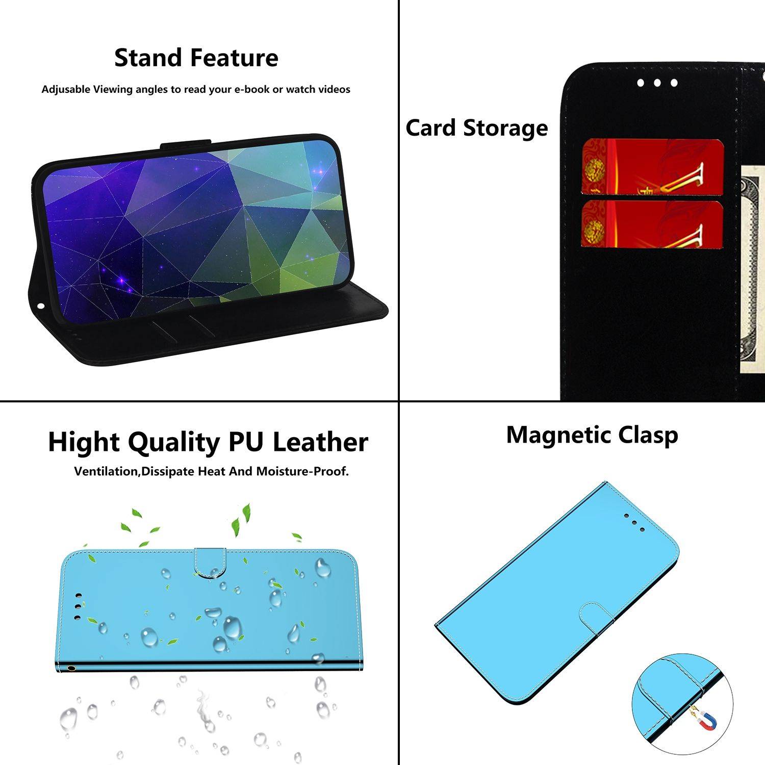 Hülle kompatibel mit Motorola Moto G22 Kunstleder Handyhülle - Handy Case Blau