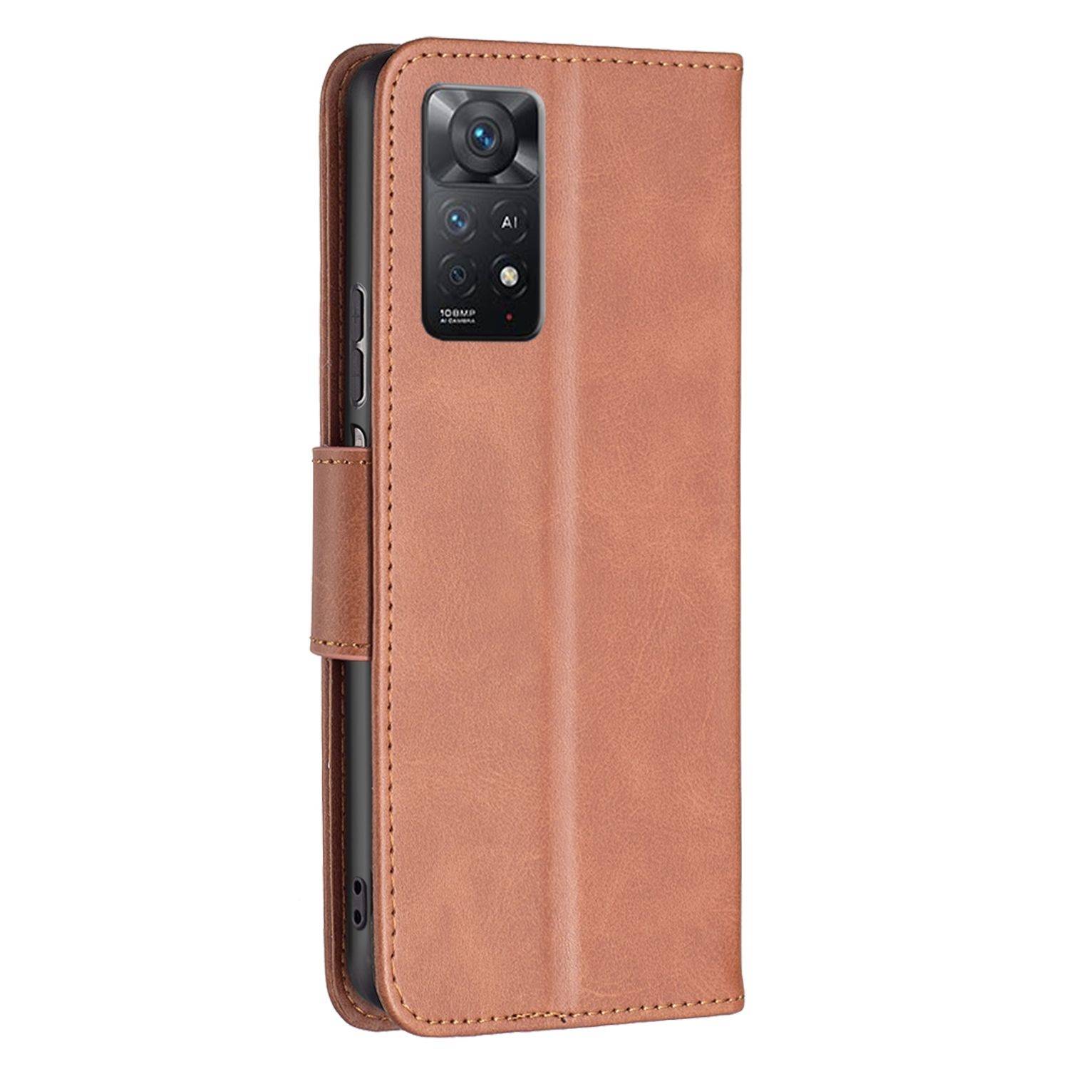 Hülle kompatibel mit Xiaomi Redmi Note 11 Pro / Note 11 Pro+ 5G Kunstleder Handyhülle - Handy Case Braun