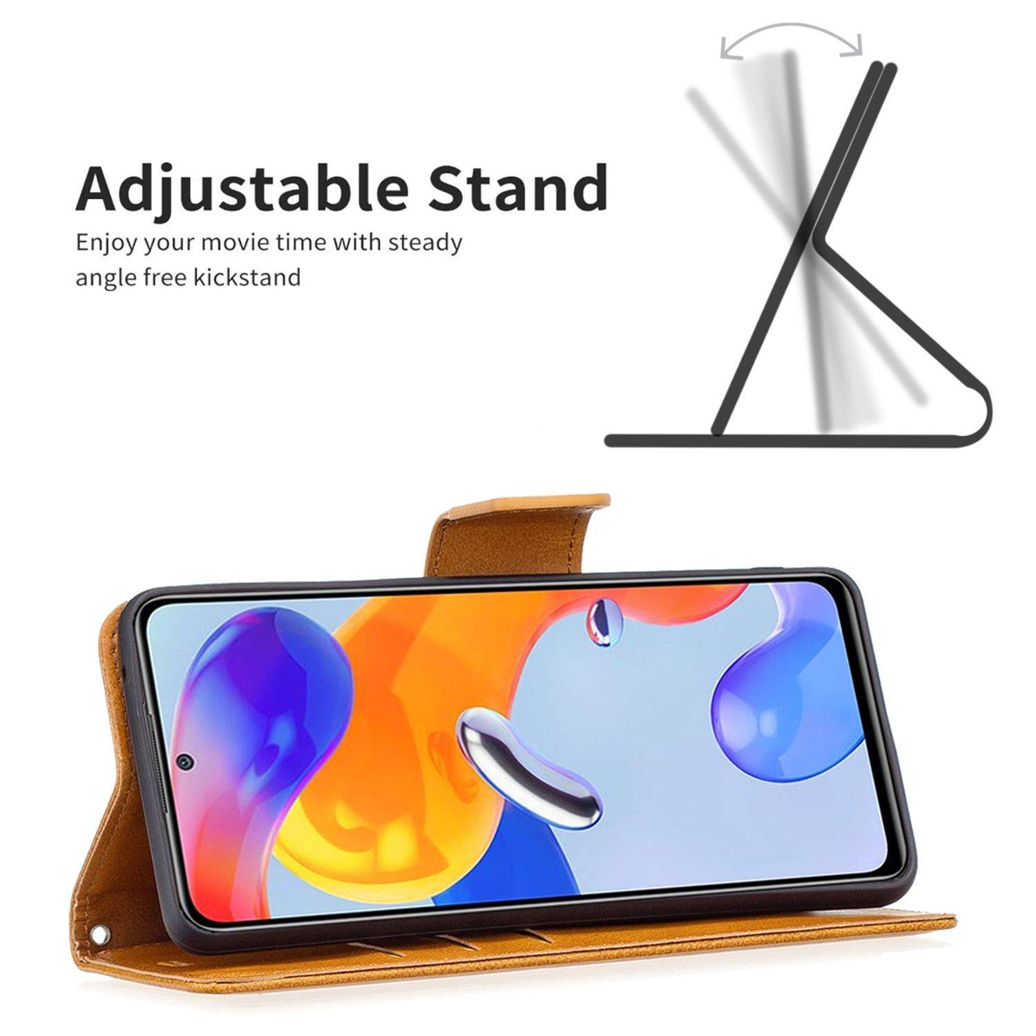 Hülle kompatibel mit Xiaomi Redmi Note 11 Pro / Note 11 Pro+ 5G Kunstleder Handyhülle - Handy Case Gelb