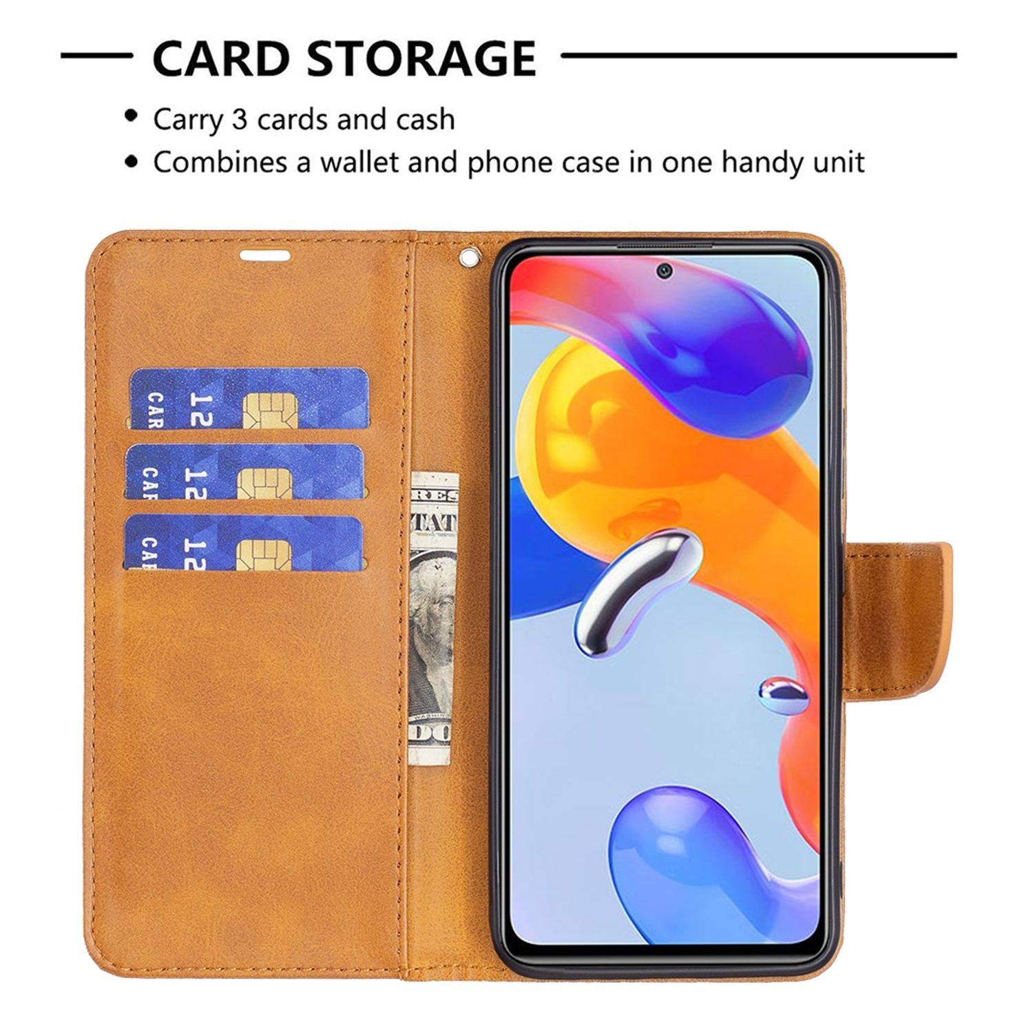 Hülle kompatibel mit Xiaomi Redmi Note 11 Pro / Note 11 Pro+ 5G Kunstleder Handyhülle - Handy Case Gelb