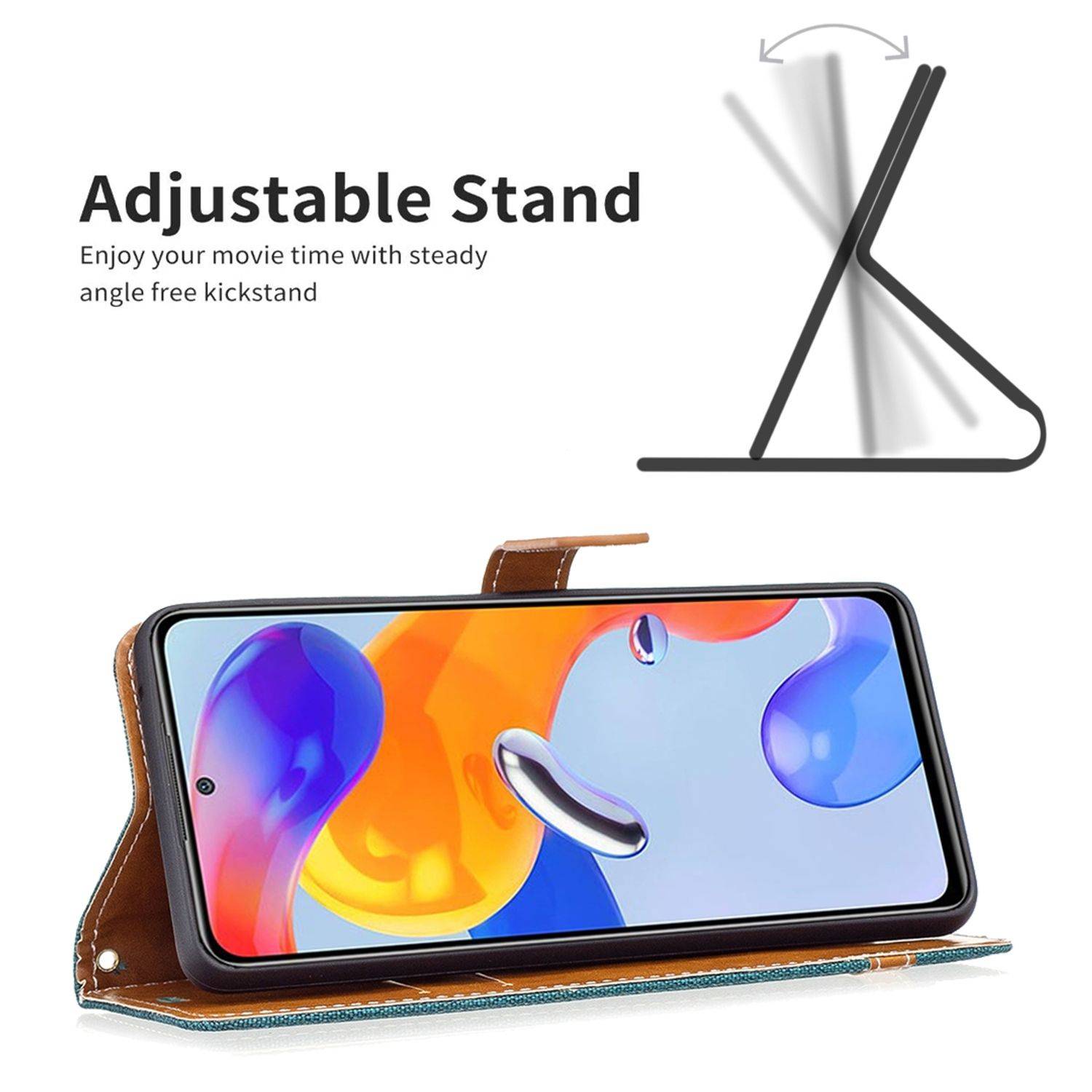 Hülle kompatibel mit Xiaomi Redmi Note 11 Pro / Note 11 Pro+ 5G Kunstleder Handyhülle - Handy Case Grün
