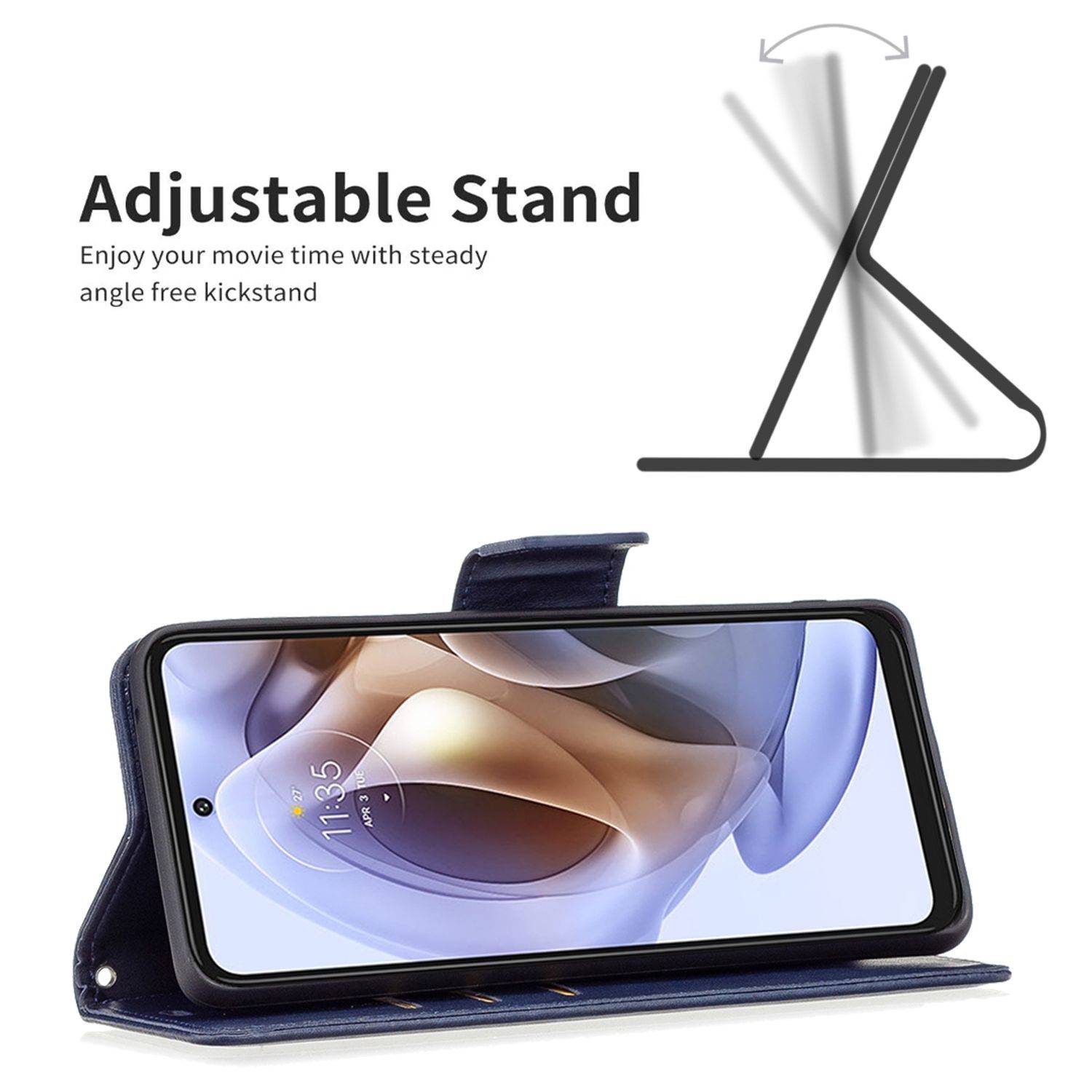 Hülle kompatibel mit Motorola Moto G31 / G41 Kunstleder Handyhülle - Handy Case Blau