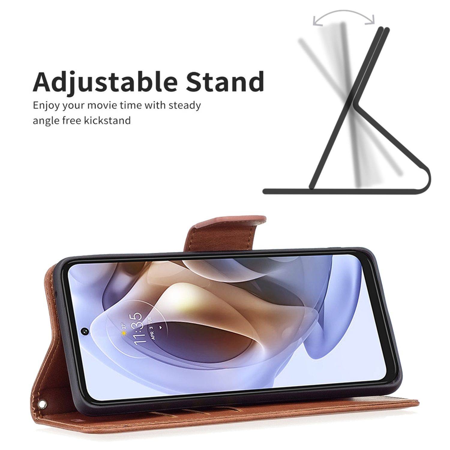 Hülle kompatibel mit Motorola Moto G31 / G41 Kunstleder Handyhülle - Handy Case Braun