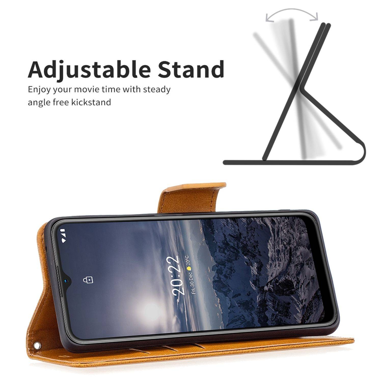 Hülle kompatibel mit Nokia G21 / G11 Kunstleder Handyhülle - Handy Case Gelb