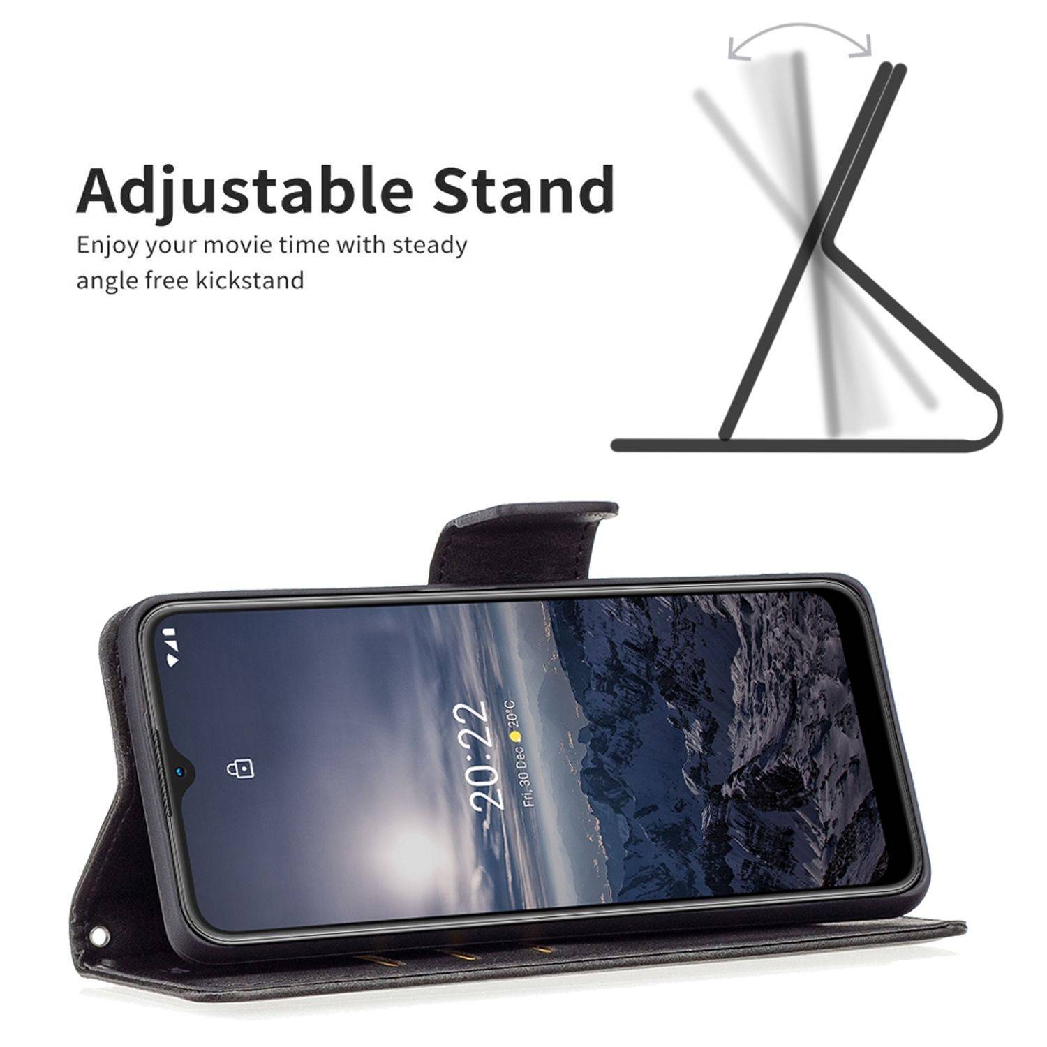 Hülle kompatibel mit Nokia G21 / G11 Kunstleder Handyhülle - Handy Case Schwarz