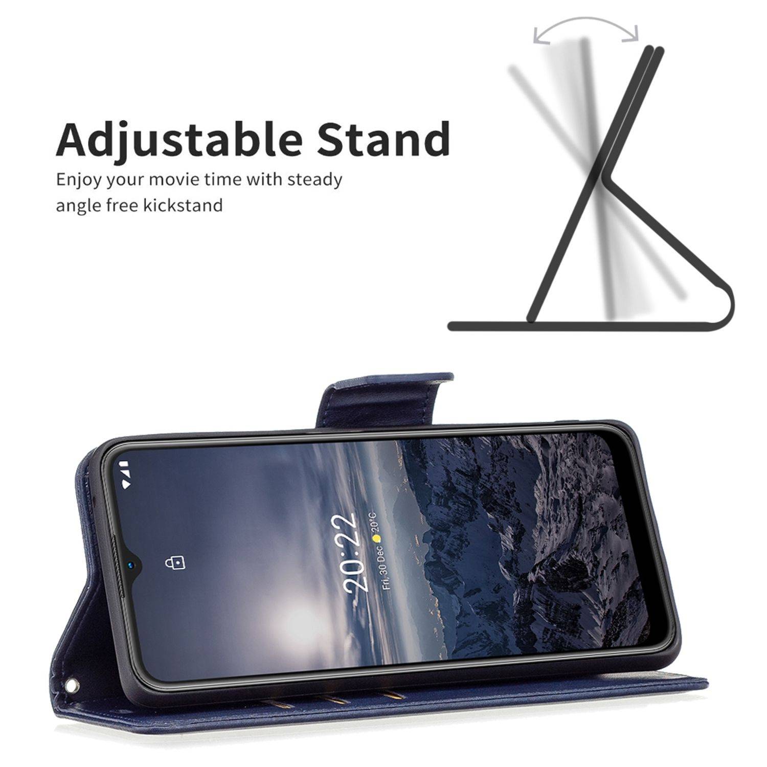 Hülle kompatibel mit Nokia G21 / G11 Kunstleder Handyhülle - Handy Case Blau