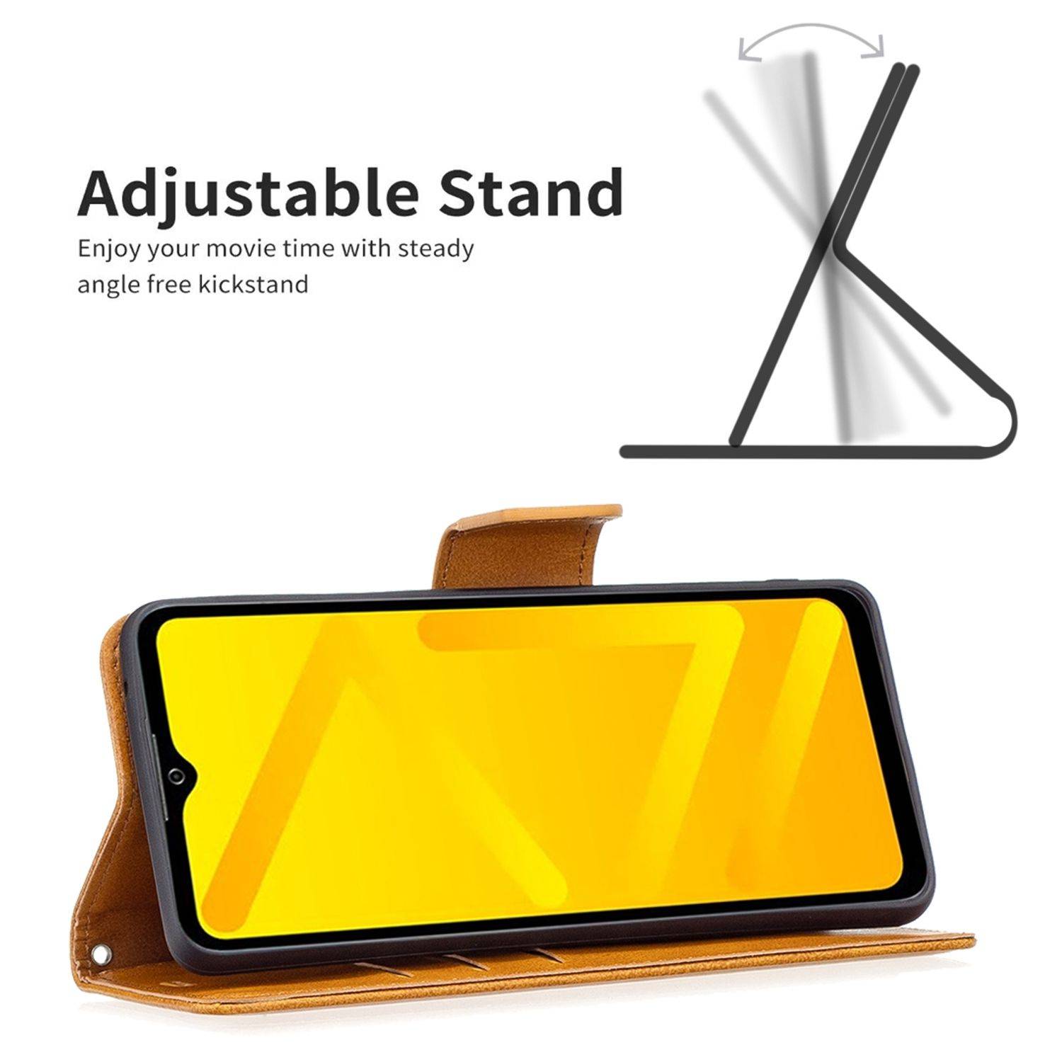Hülle kompatibel mit ZTE Blade A71 Kunstleder Handyhülle - Handy Case Gelb