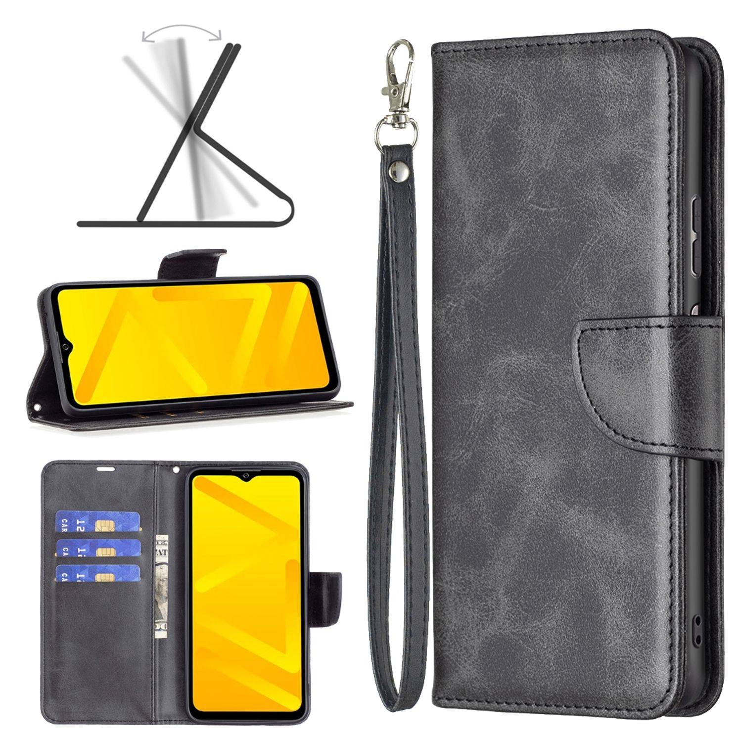 Hülle kompatibel mit ZTE Blade A71 Kunstleder Handyhülle - Handy Case Schwarz