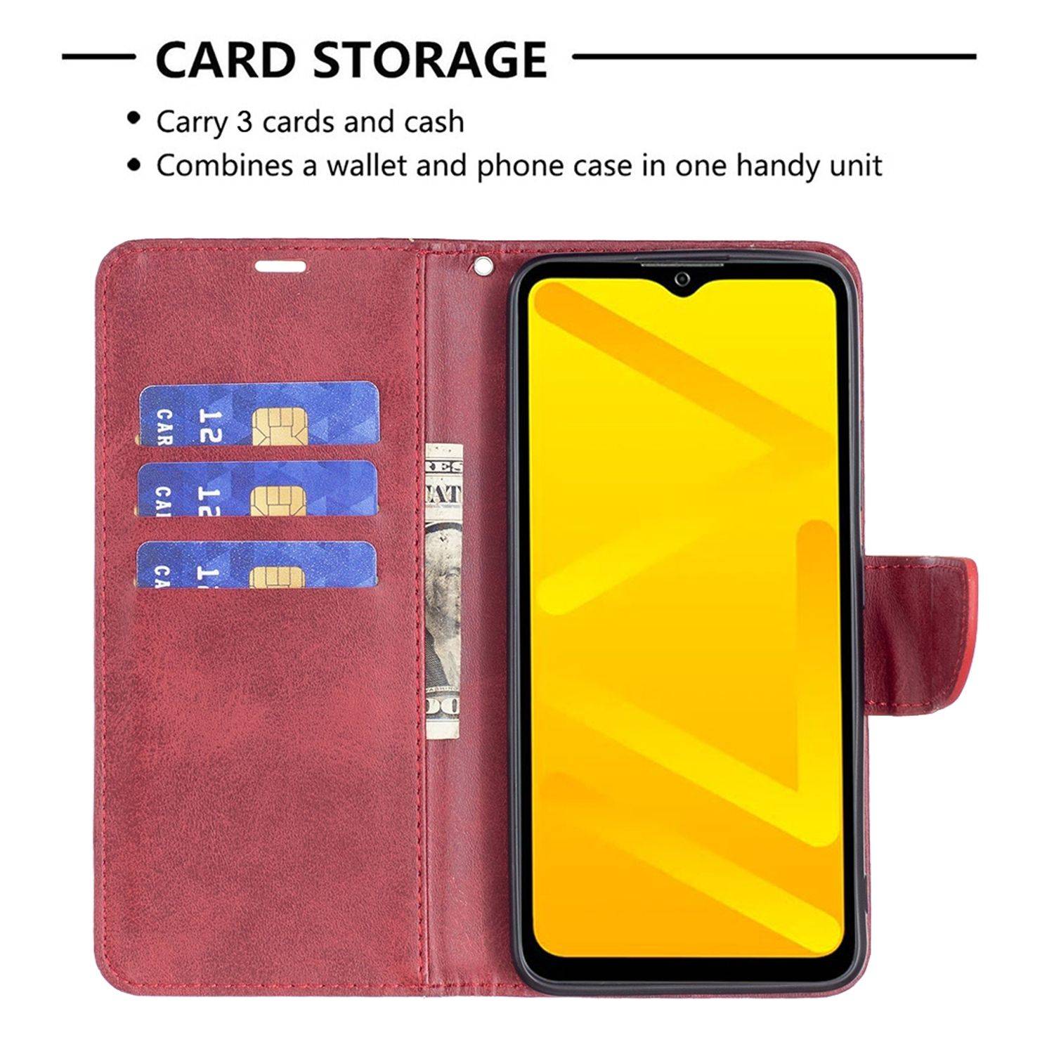 Hülle kompatibel mit ZTE Blade A71 Kunstleder Handyhülle - Handy Case Rot