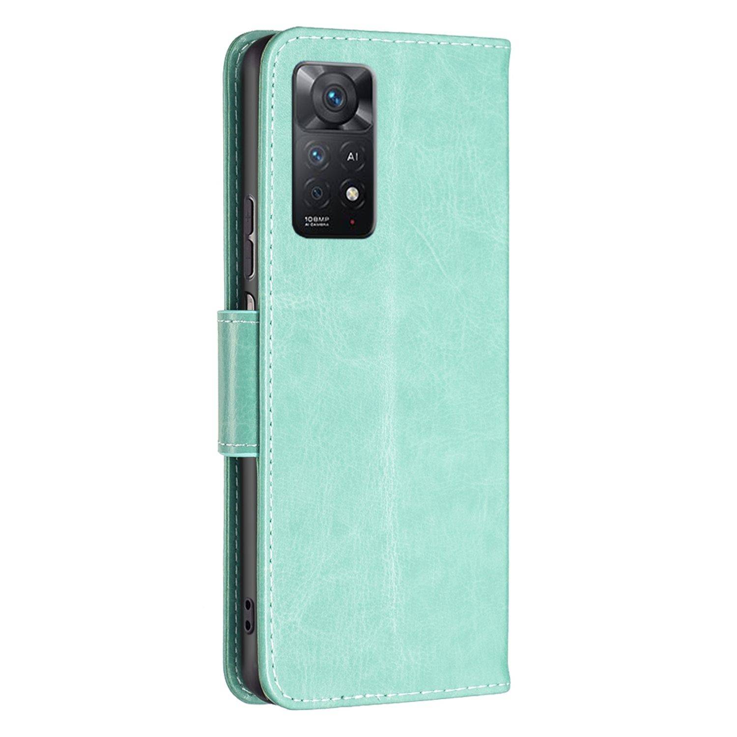 Hülle kompatibel mit Xiaomi Redmi Note 11 Pro / Note 11 Pro+ 5G Kunstleder Handyhülle - Handy Case Grün