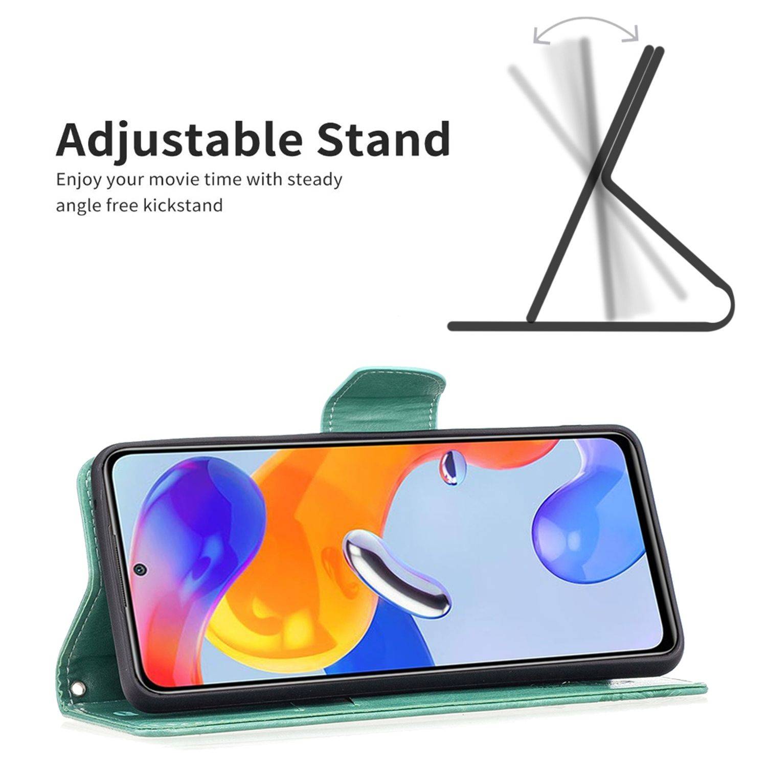Hülle kompatibel mit Xiaomi Redmi Note 11 Pro / Note 11 Pro+ 5G Kunstleder Handyhülle - Handy Case Grün
