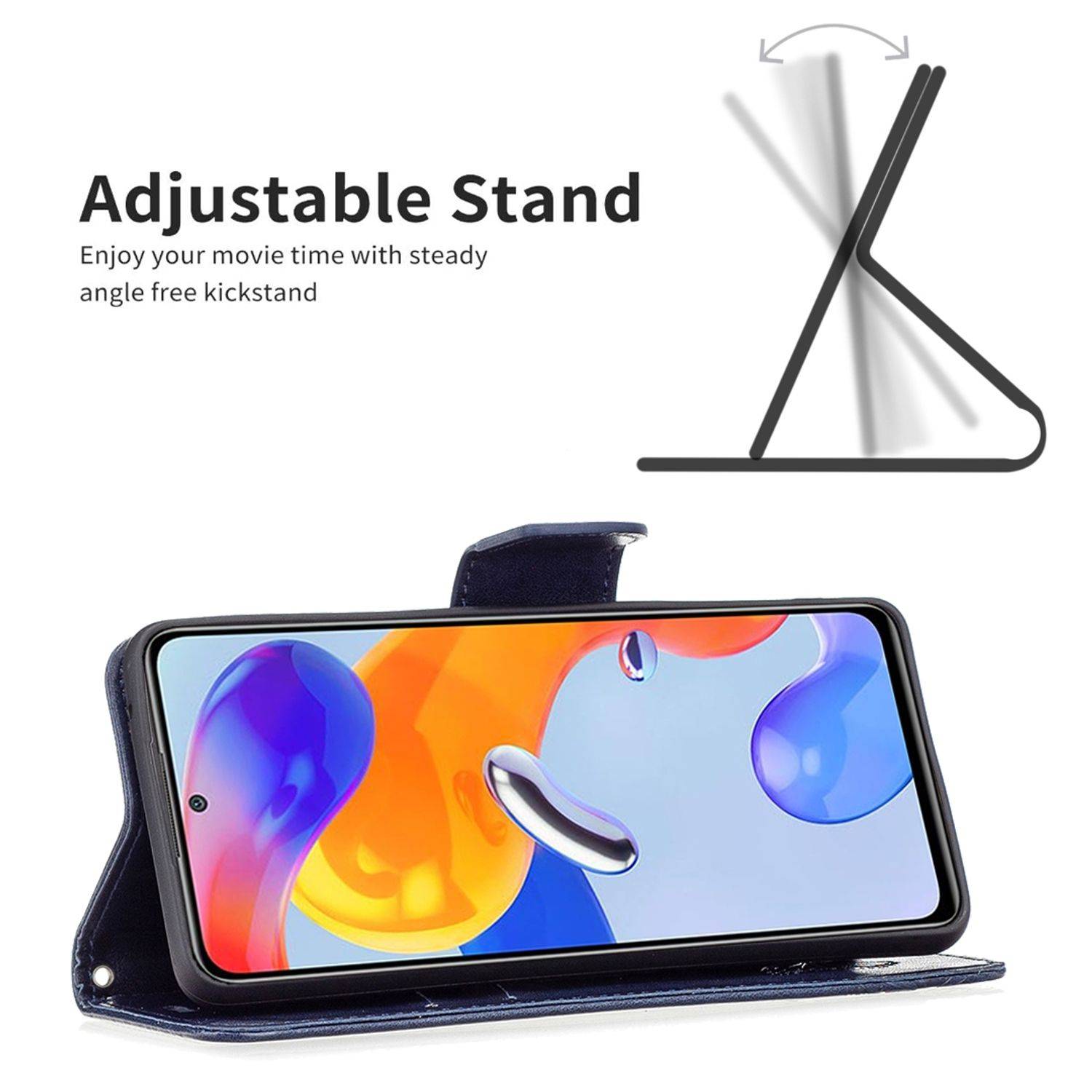 Hülle kompatibel mit Xiaomi Redmi Note 11 Pro / Note 11 Pro+ 5G Kunstleder Handyhülle - Handy Case Blau