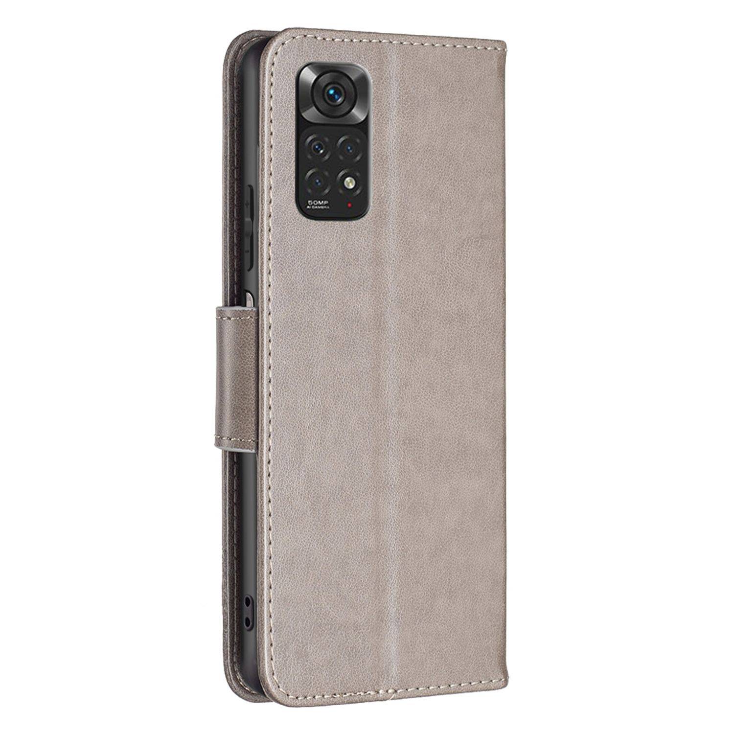 Hülle kompatibel mit Xiaomi Redmi Note 11 / Note 11S Global Kunstleder Handyhülle - Handy Case Grau