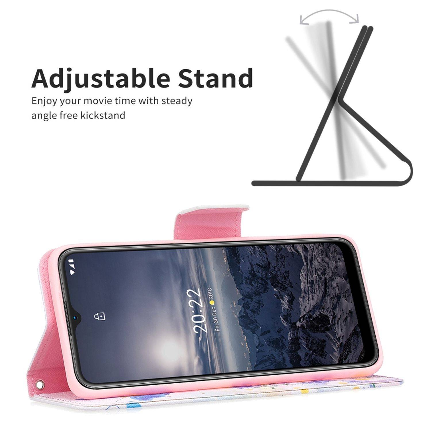 Hülle kompatibel mit Nokia G21 / G11 Kunstleder Handyhülle - Handy Case Schmetterlingsliebe