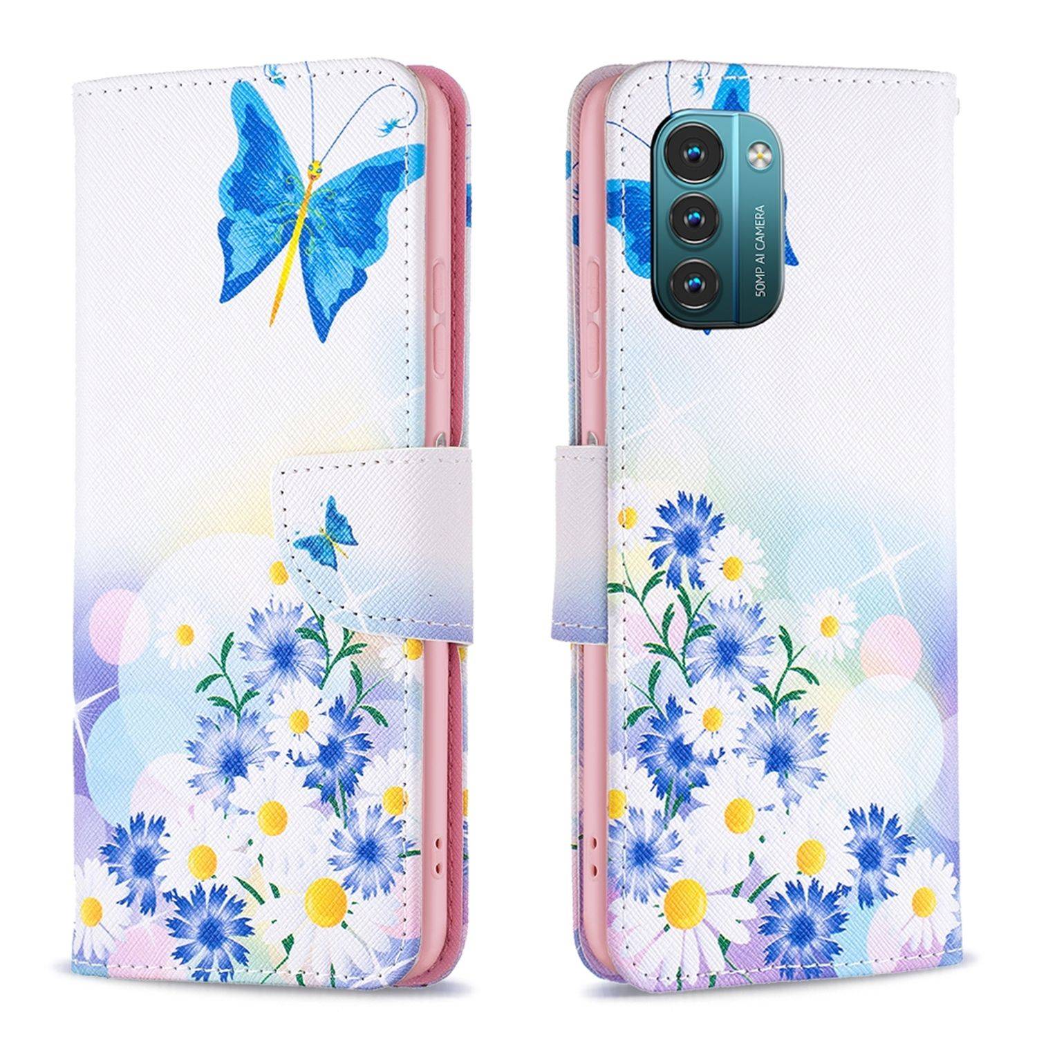 Hülle kompatibel mit Nokia G21 / G11 Kunstleder Handyhülle - Handy Case Schmetterlingsliebe