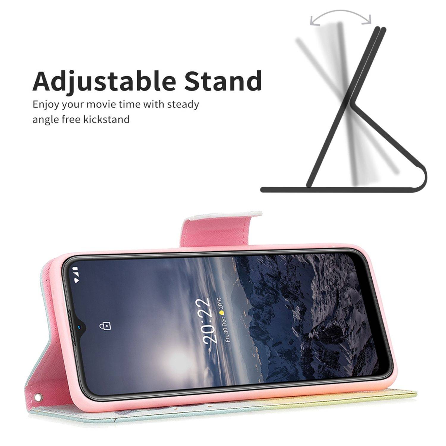 Hülle kompatibel mit Nokia G21 / G11 Kunstleder Handyhülle - Handy Case Feder