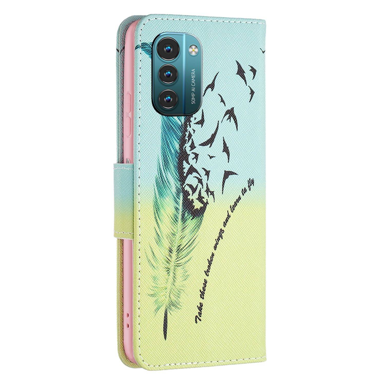 Hülle kompatibel mit Nokia G21 / G11 Kunstleder Handyhülle - Handy Case Feder