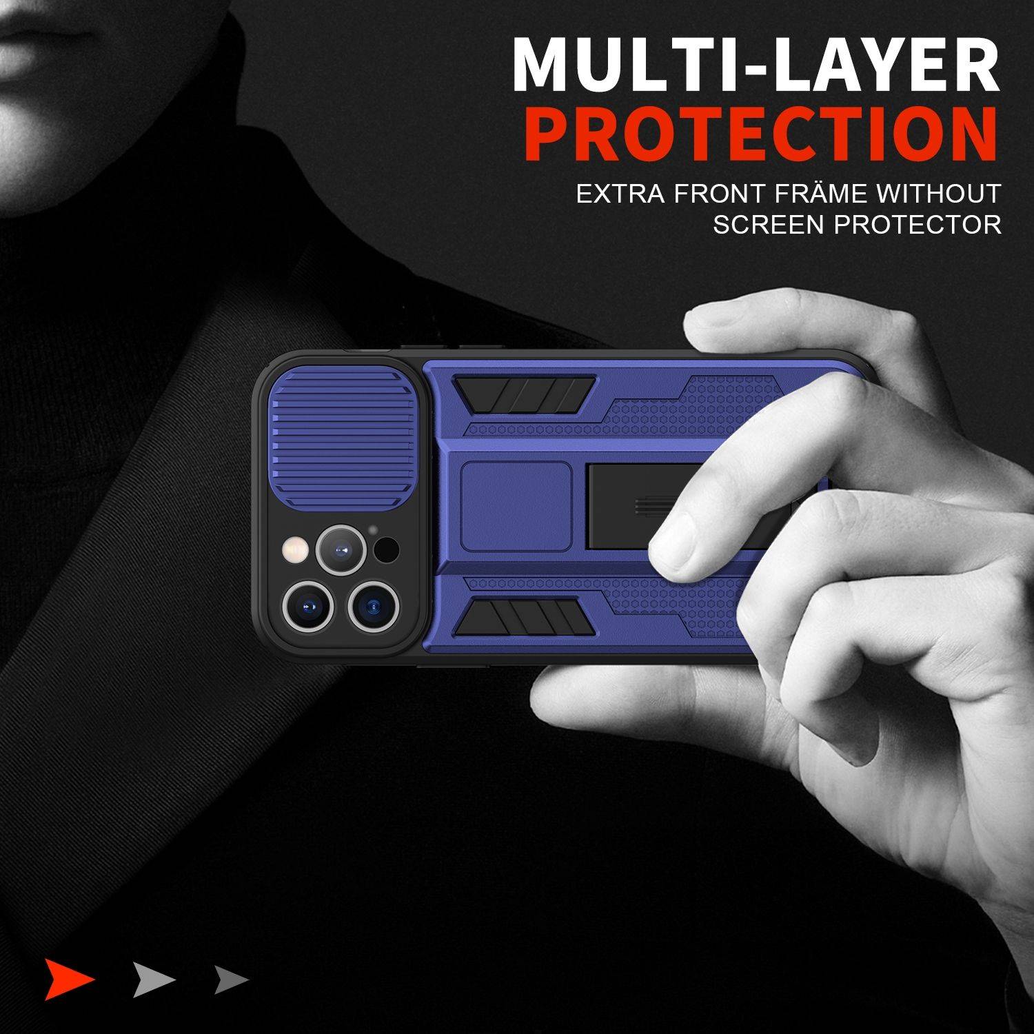 Hülle kompatibel mit Apple iPhone 13 Pro Max Kunststoff Soft Handyhülle - Handy Case Navy Blau