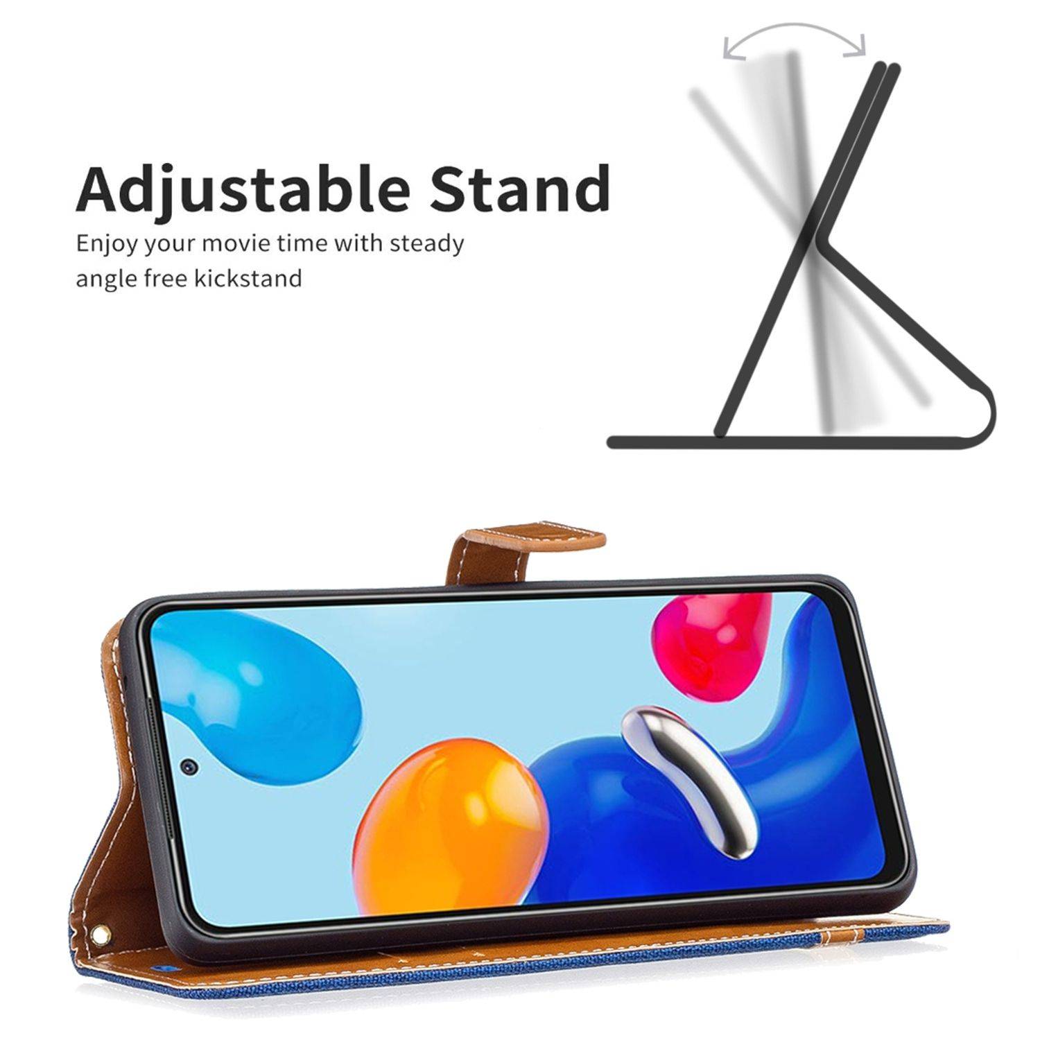 Hülle kompatibel mit Xiaomi Redmi Note 11 / Note 11S Global Kunstleder Handyhülle - Handy Case KÖNIGSBLAU