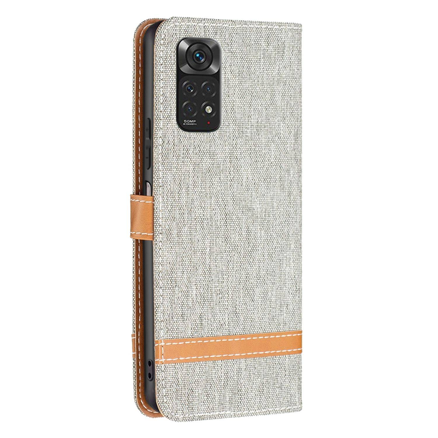 Hülle kompatibel mit Xiaomi Redmi Note 11 / Note 11S Global Kunstleder Handyhülle - Handy Case Grau