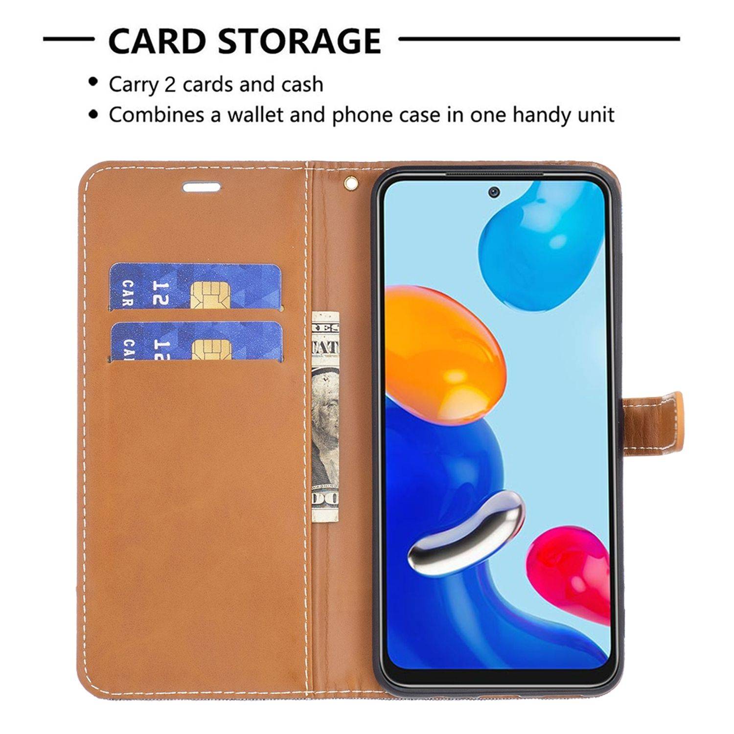 Hülle kompatibel mit Xiaomi Redmi Note 11 / Note 11S Global Kunstleder Handyhülle - Handy Case Grau