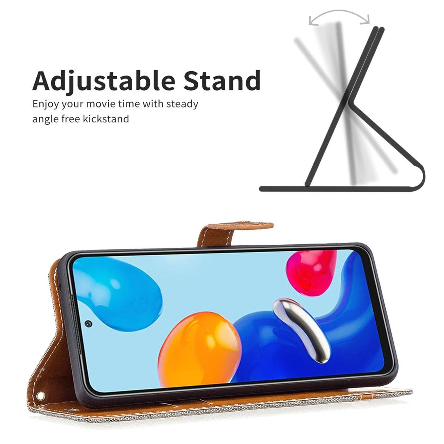 Hülle kompatibel mit Xiaomi Redmi Note 11 / Note 11S Global Kunstleder Handyhülle - Handy Case Grau