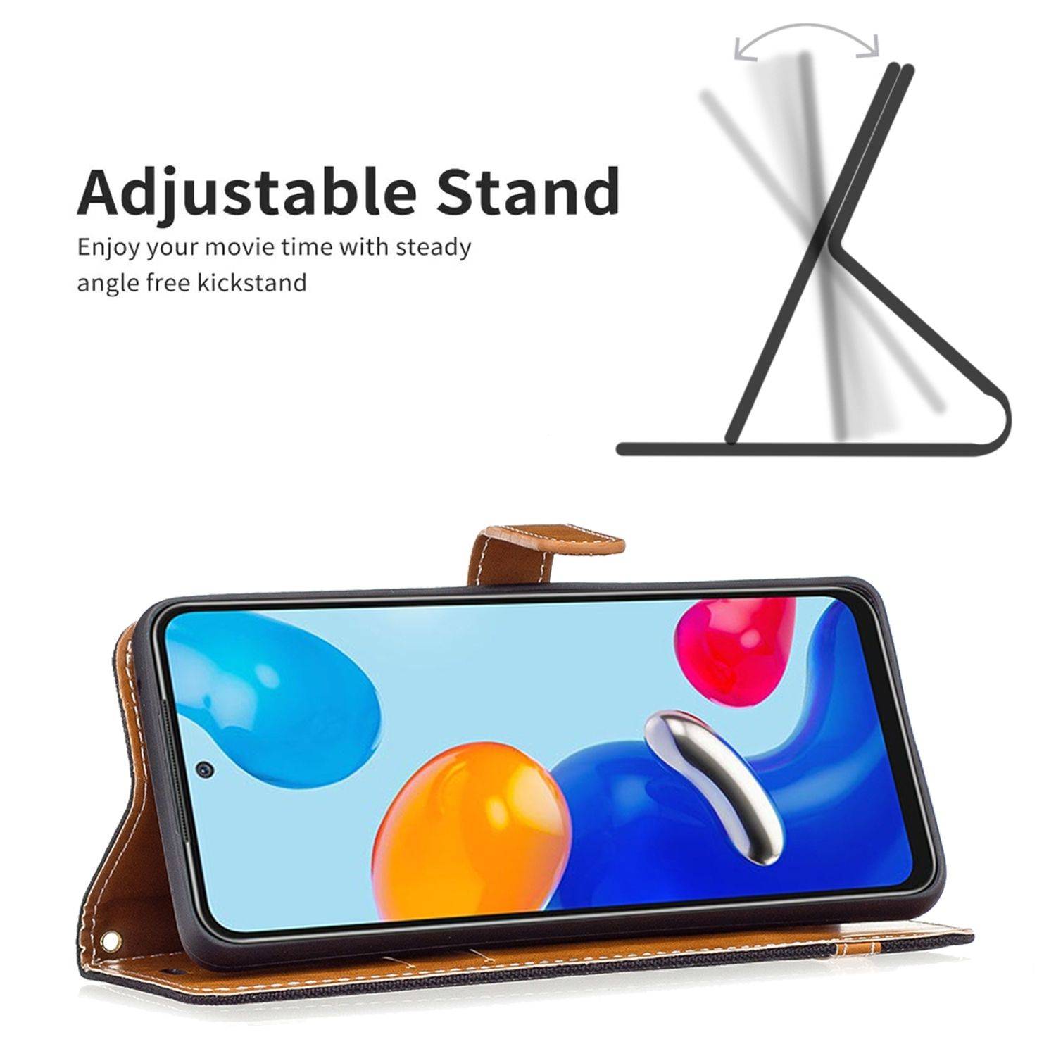 Hülle kompatibel mit Xiaomi Redmi Note 11 / Note 11S Global Kunstleder Handyhülle - Handy Case Schwarz