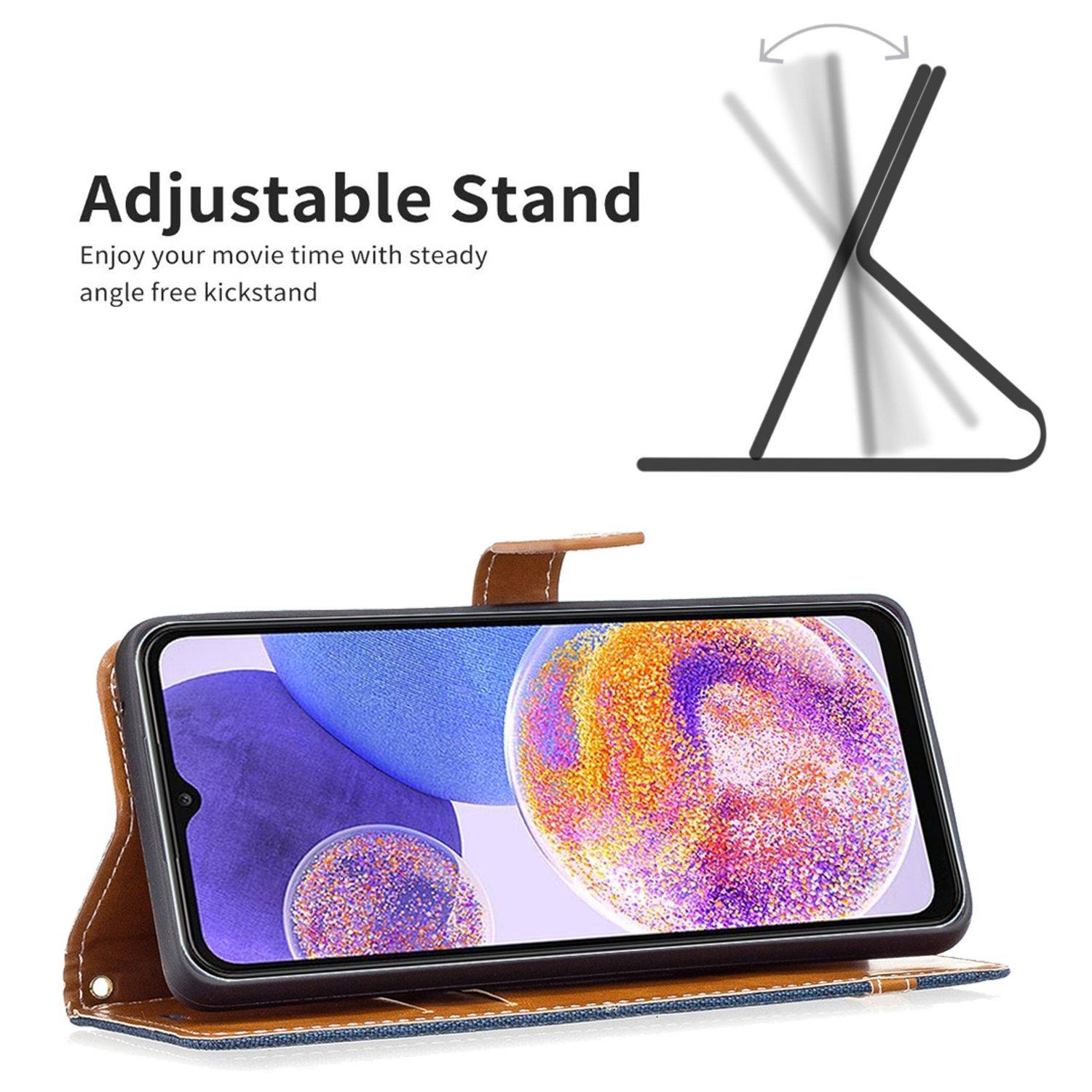 Hülle kompatibel mit Samsung Galaxy A23 Kunstleder Handyhülle - Handy Case Dunkelblau