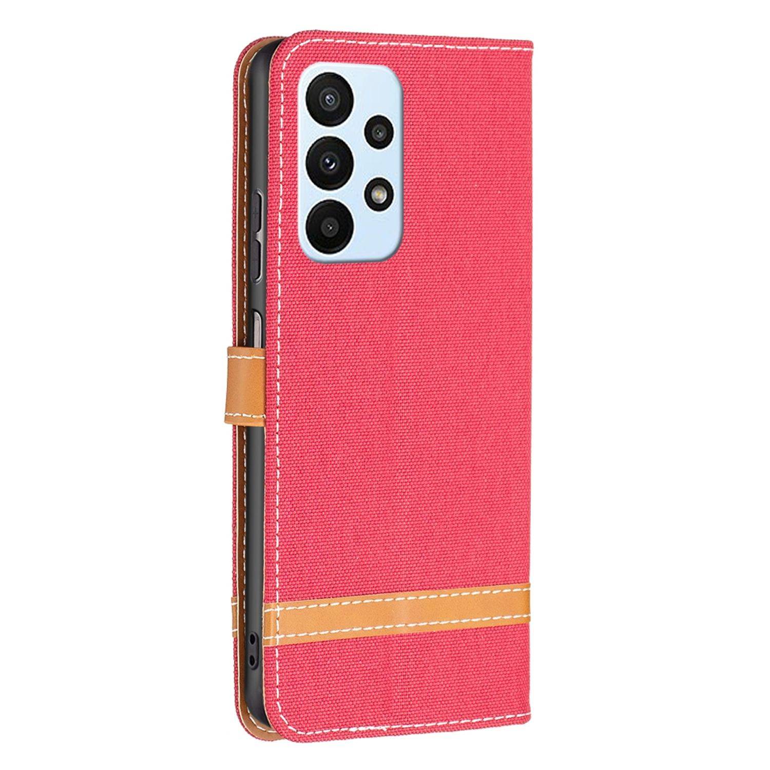 Hülle kompatibel mit Samsung Galaxy A23 Kunstleder Handyhülle - Handy Case Rot