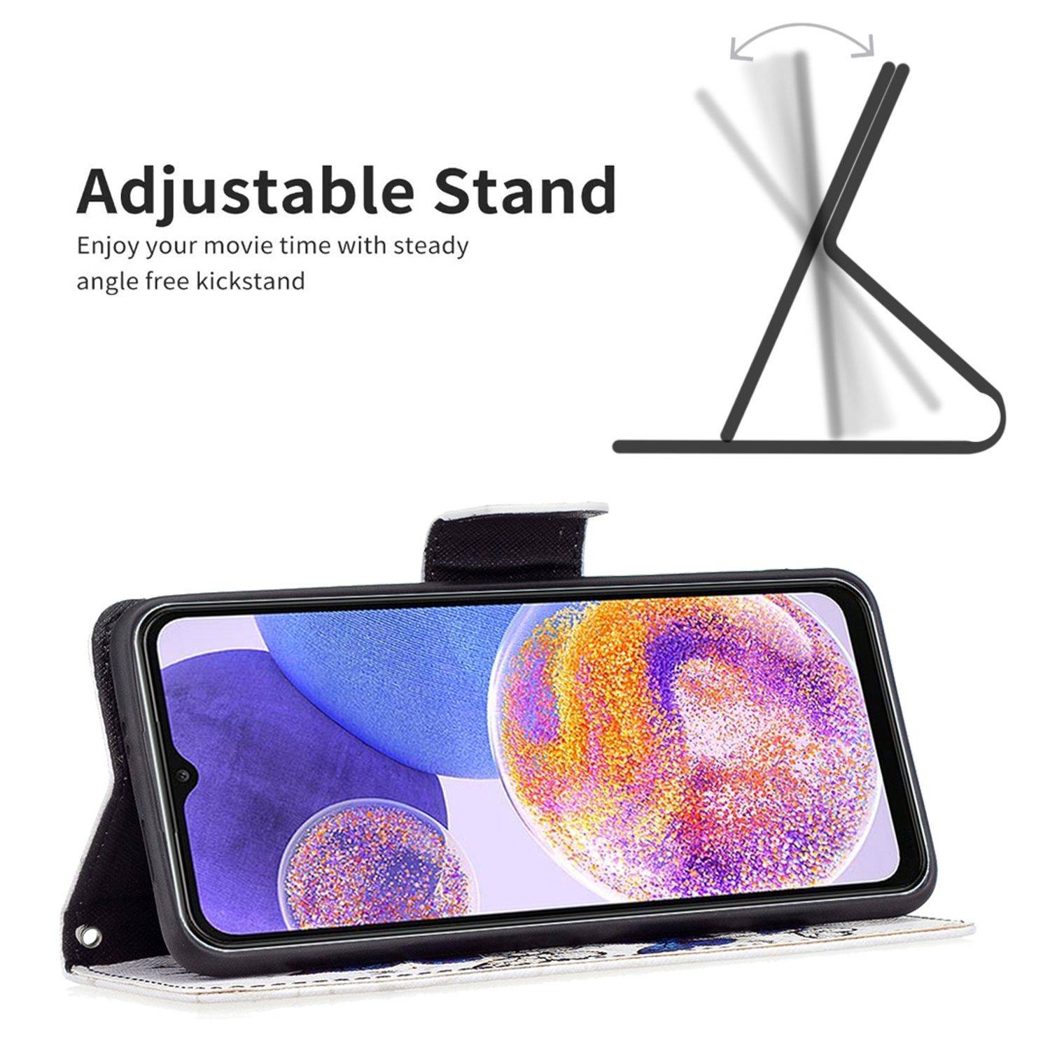 Hülle kompatibel mit Samsung Galaxy A23 Kunstleder Handyhülle - Handy Case Schmetterlinge