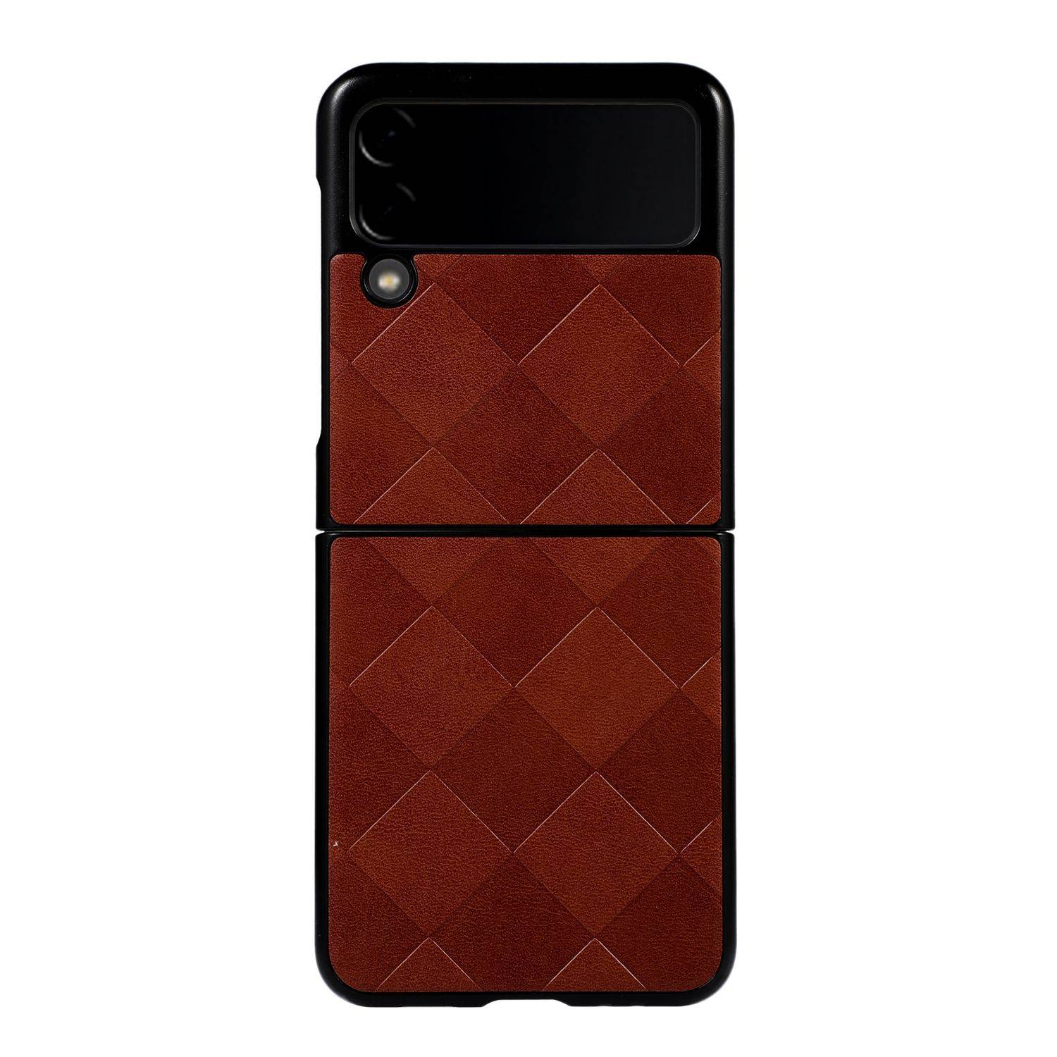 Hülle kompatibel mit Samsung Galaxy Z Flip3 5G Kunststoff Soft Handyhülle - Handy Case Braun