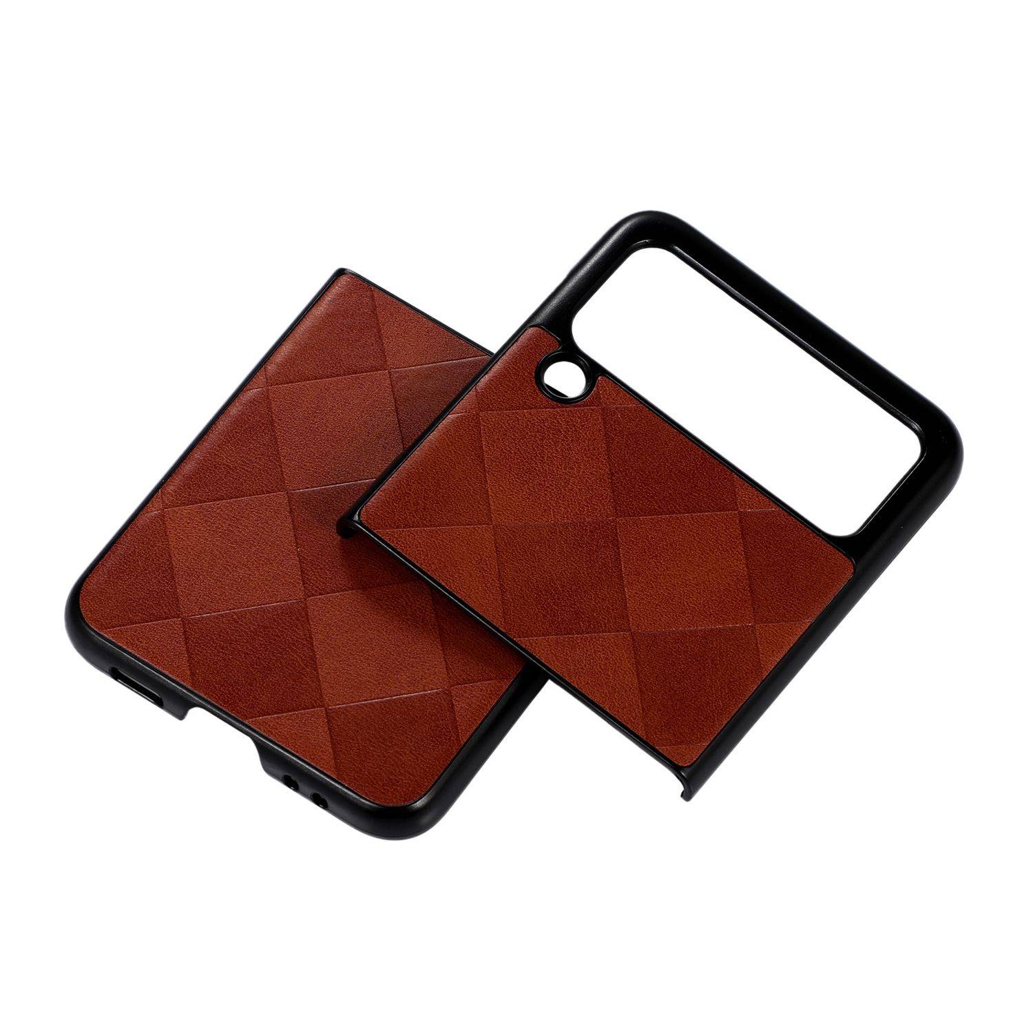 Hülle kompatibel mit Samsung Galaxy Z Flip3 5G Kunststoff Soft Handyhülle - Handy Case Braun
