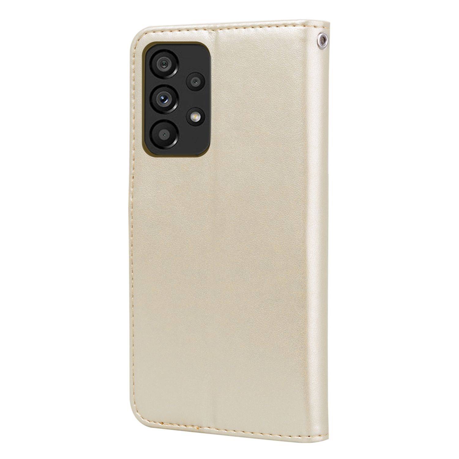 Hülle kompatibel mit Samsung Galaxy A33 5G Kunstleder Handyhülle - Handy Case Gold