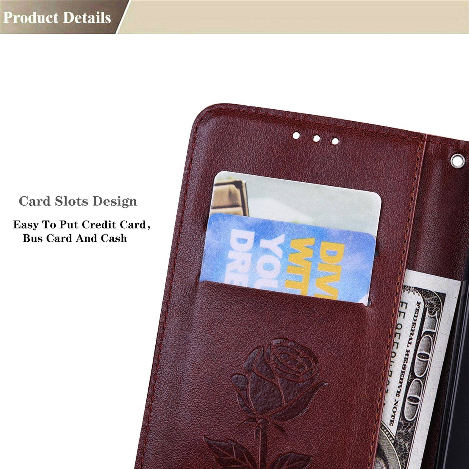 Hülle kompatibel mit Samsung Galaxy A33 5G Kunstleder Handyhülle - Handy Case Braun