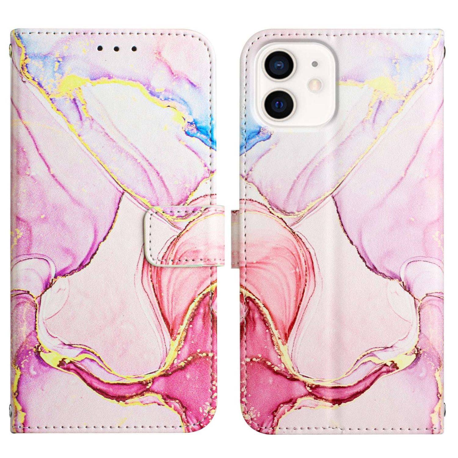 Hülle kompatibel mit Apple iPhone 12 / 12 Pro Kunstleder Handyhülle - Handy Case Motiv 4